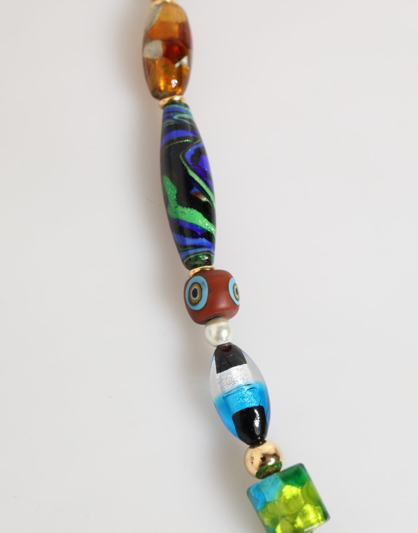 Dolce & Gabbana Multicolor Murano Glass Beads Brass Women Jewelry Necklace Curated Luxury Accessories by Orvyn