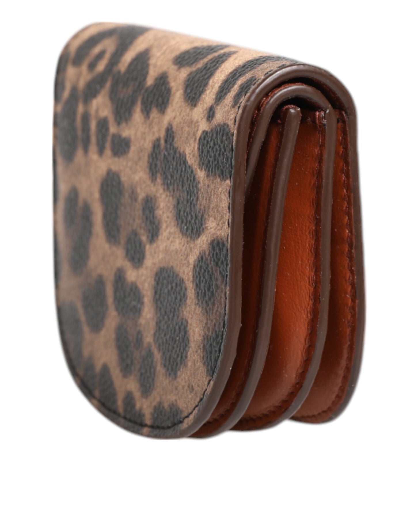 Dolce & Gabbana Brown Leopard Print Calf Leather Small Coin Purse Wallet Curated Luxury Accessories by Orvyn