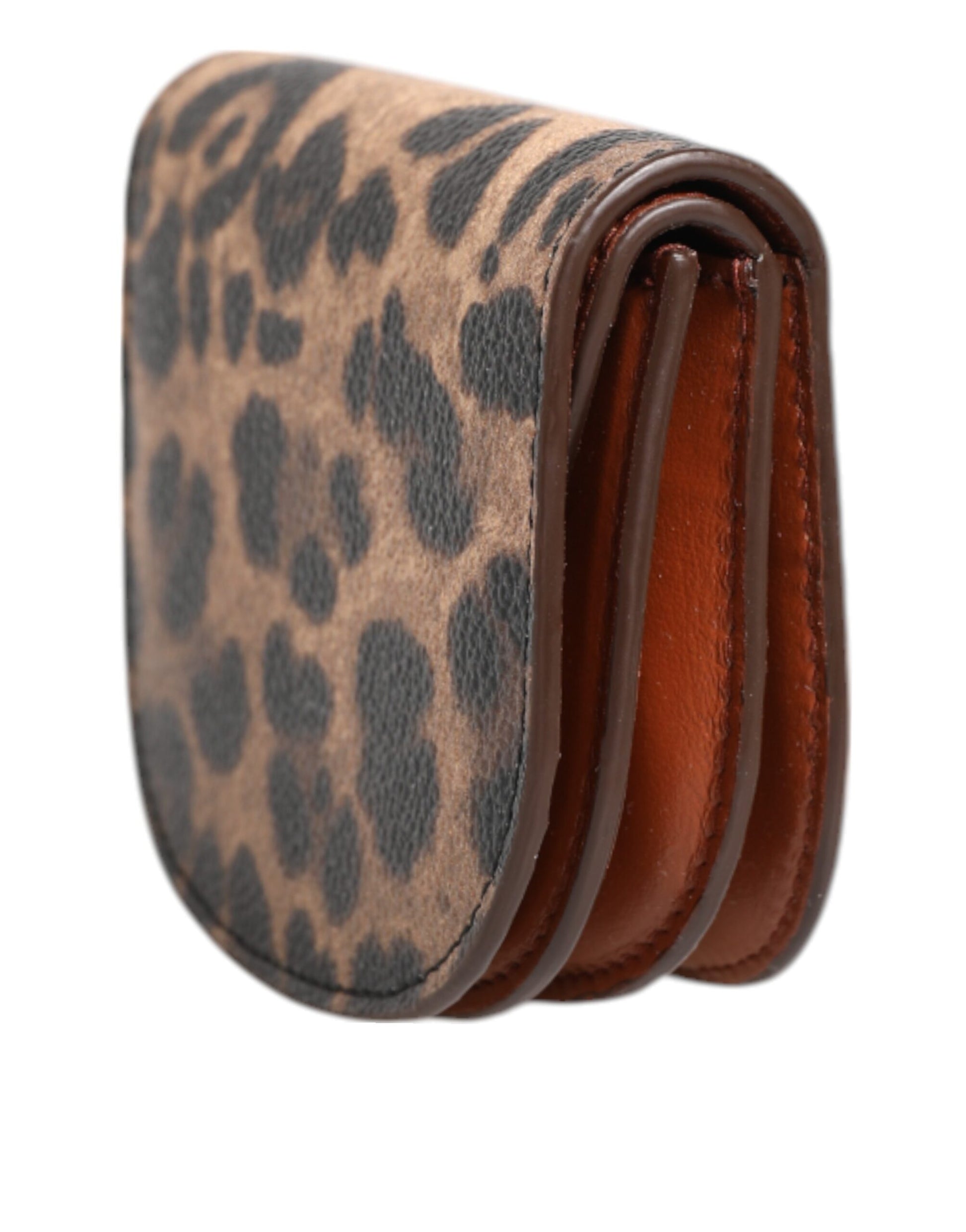 Dolce & Gabbana Brown Leopard Print Calf Leather Small Coin Purse Wallet Curated Luxury Accessories by Orvyn
