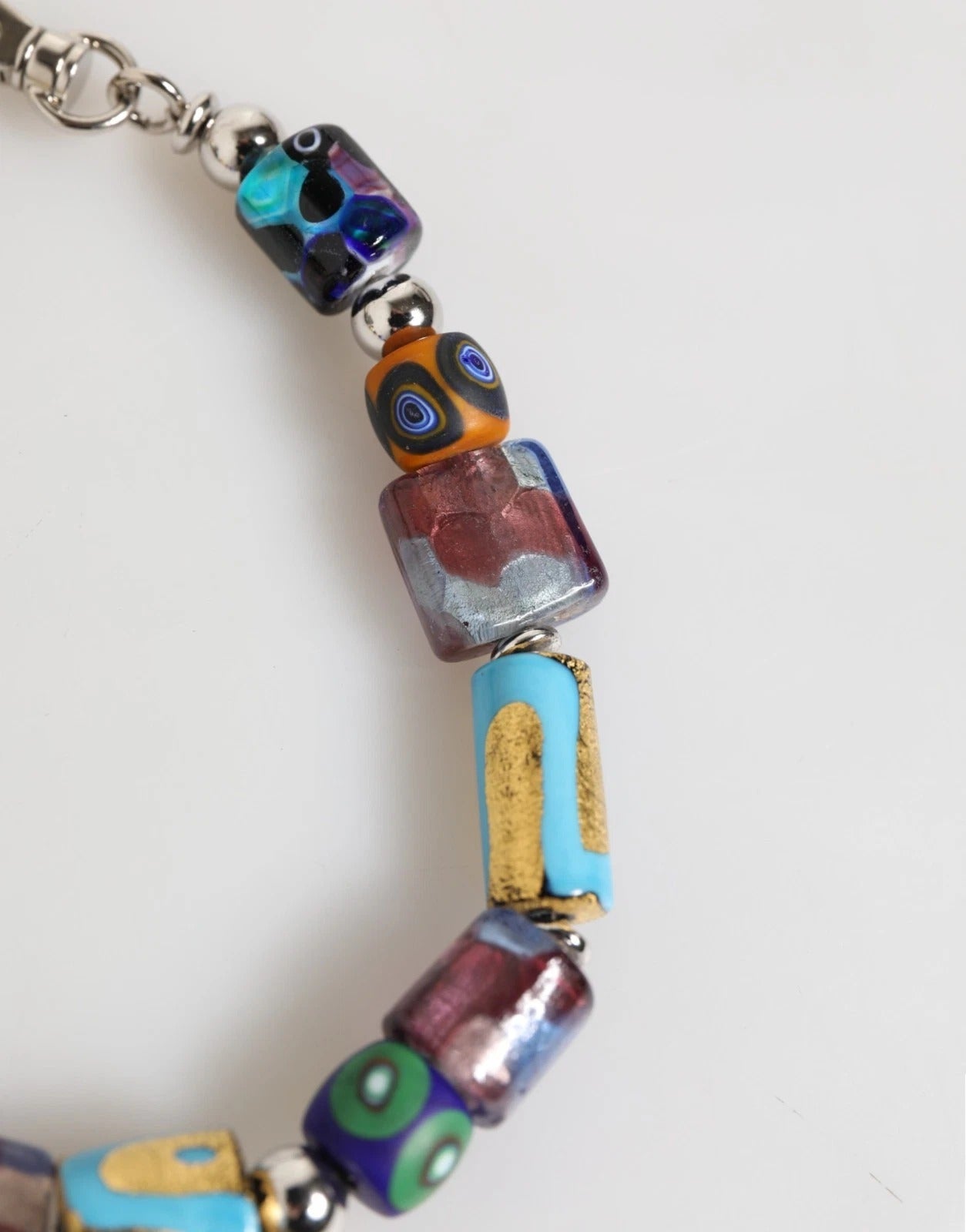 Dolce & Gabbana Multicolor Murano Glass Beads Brass Zamak Necklace Curated Luxury Accessories by Orvyn