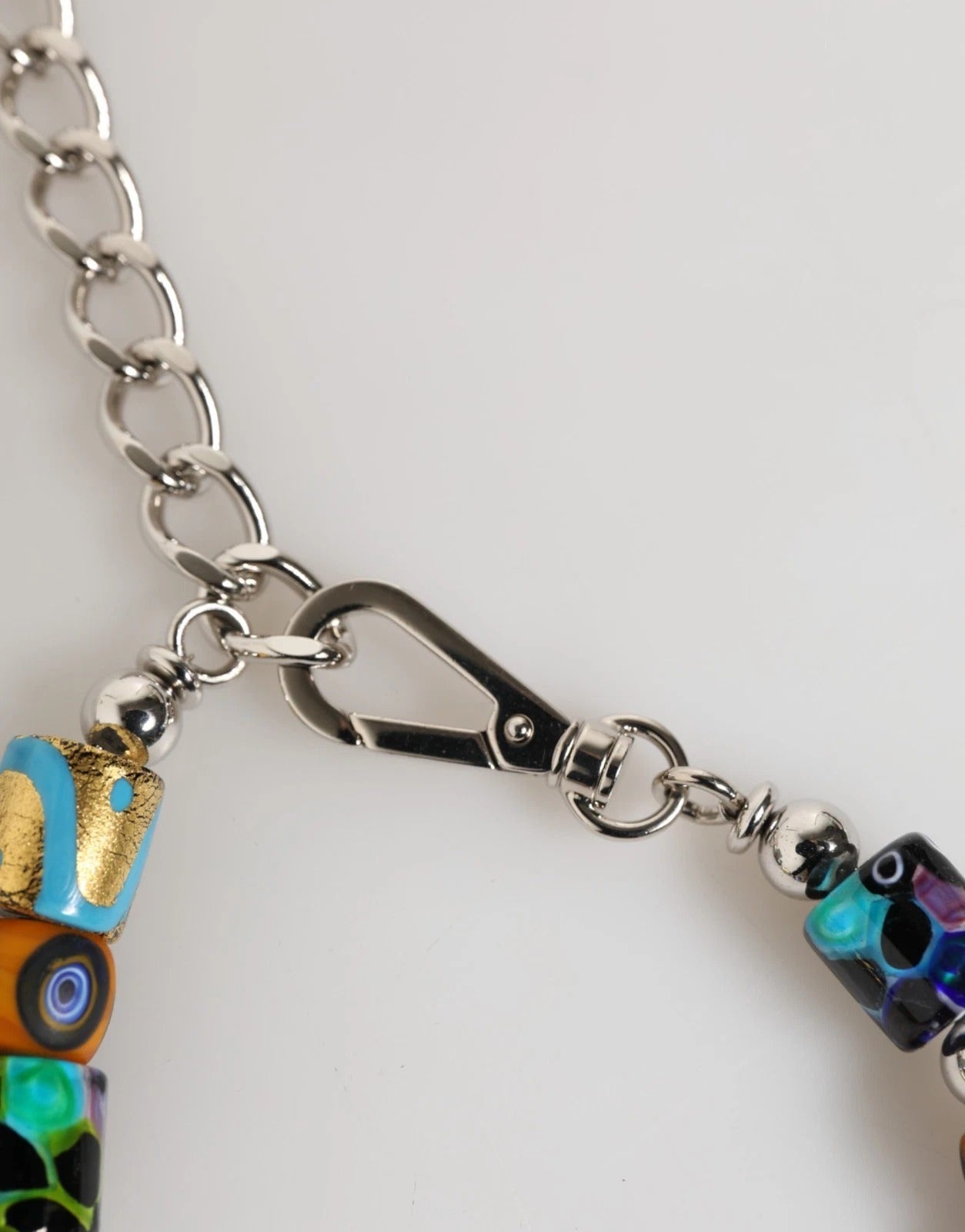 Dolce & Gabbana Multicolor Murano Glass Beads Brass Zamak Necklace Curated Luxury Accessories by Orvyn