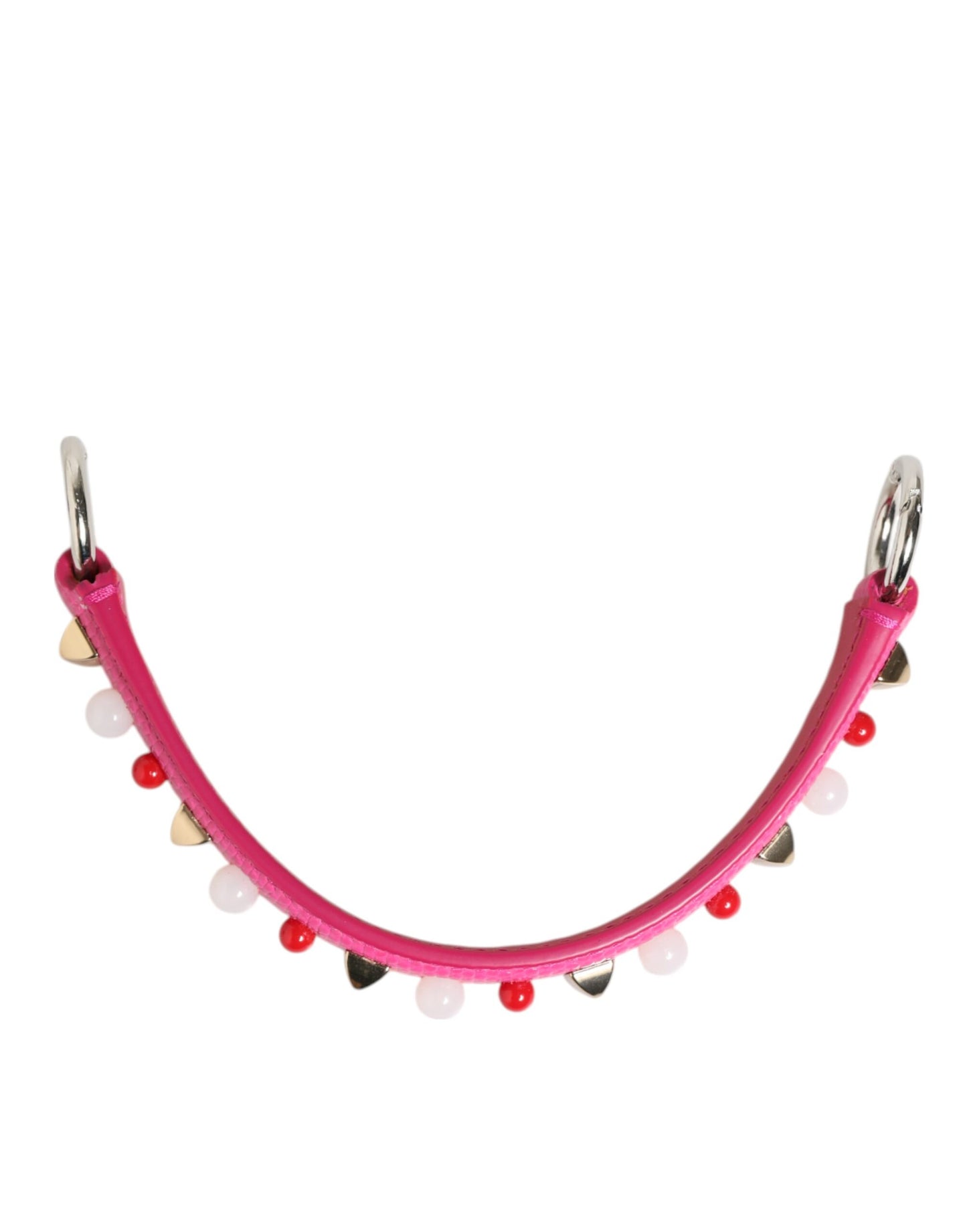 Dolce & Gabbana Pink Embellished Leather Bag Handle Women Shoulder Strap Curated Luxury Accessories by Orvyn