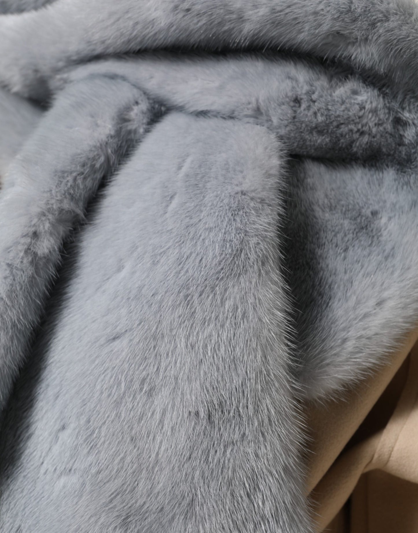 Dolce & Gabbana Powder Blue Mink Fur Neck Warmer Scarf Curated Luxury Accessories by Orvyn