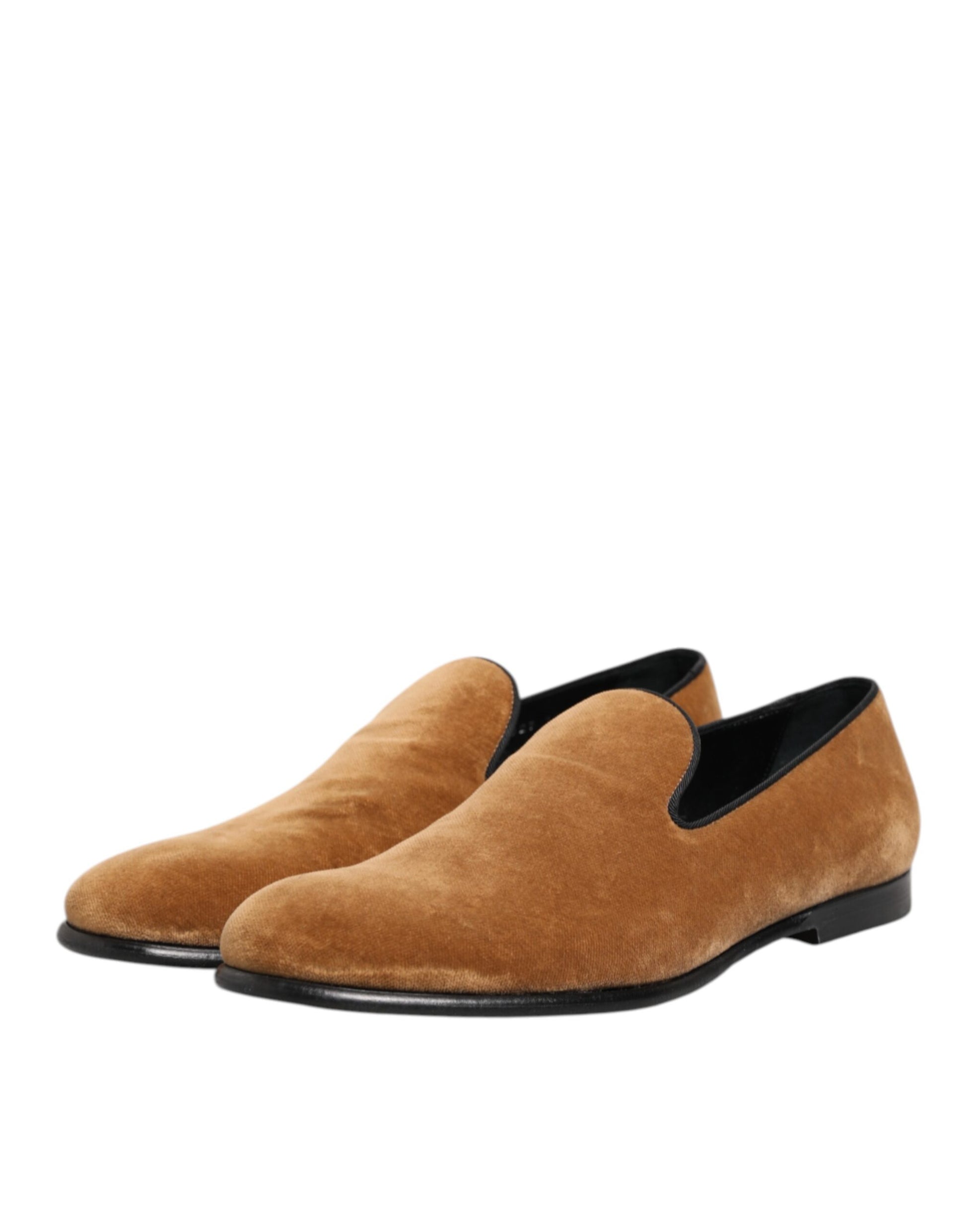 Dolce & Gabbana Brown Suede Slip On Men Loafers Formal Shoes Curated Luxury Accessories by Orvyn