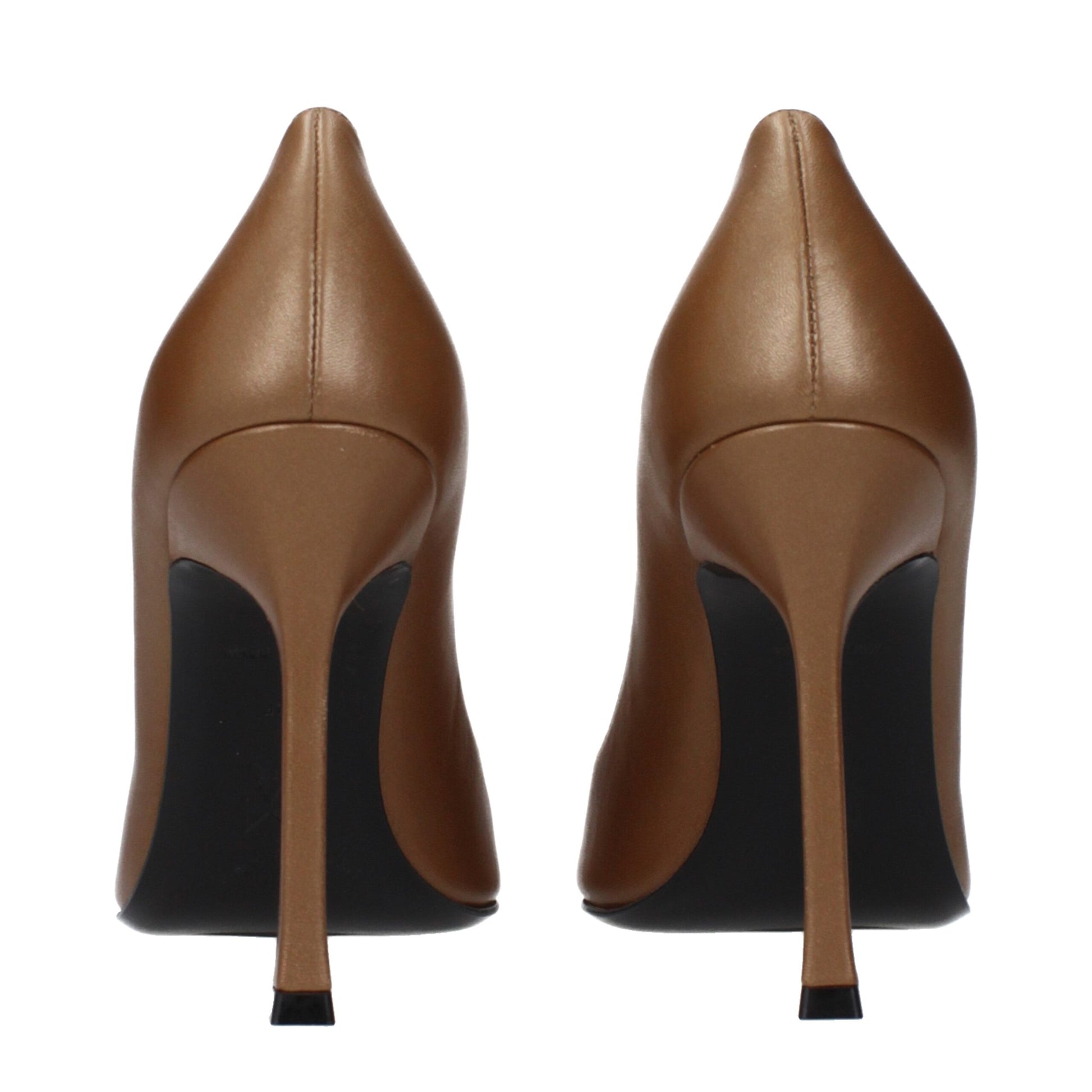 Amina Muaddi Brown Leather High Heel Pumps Curated Luxury Accessories by Orvyn