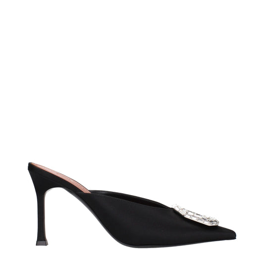 Amina Muaddi Black Satin High Heel Pumps Curated Luxury Accessories by Orvyn