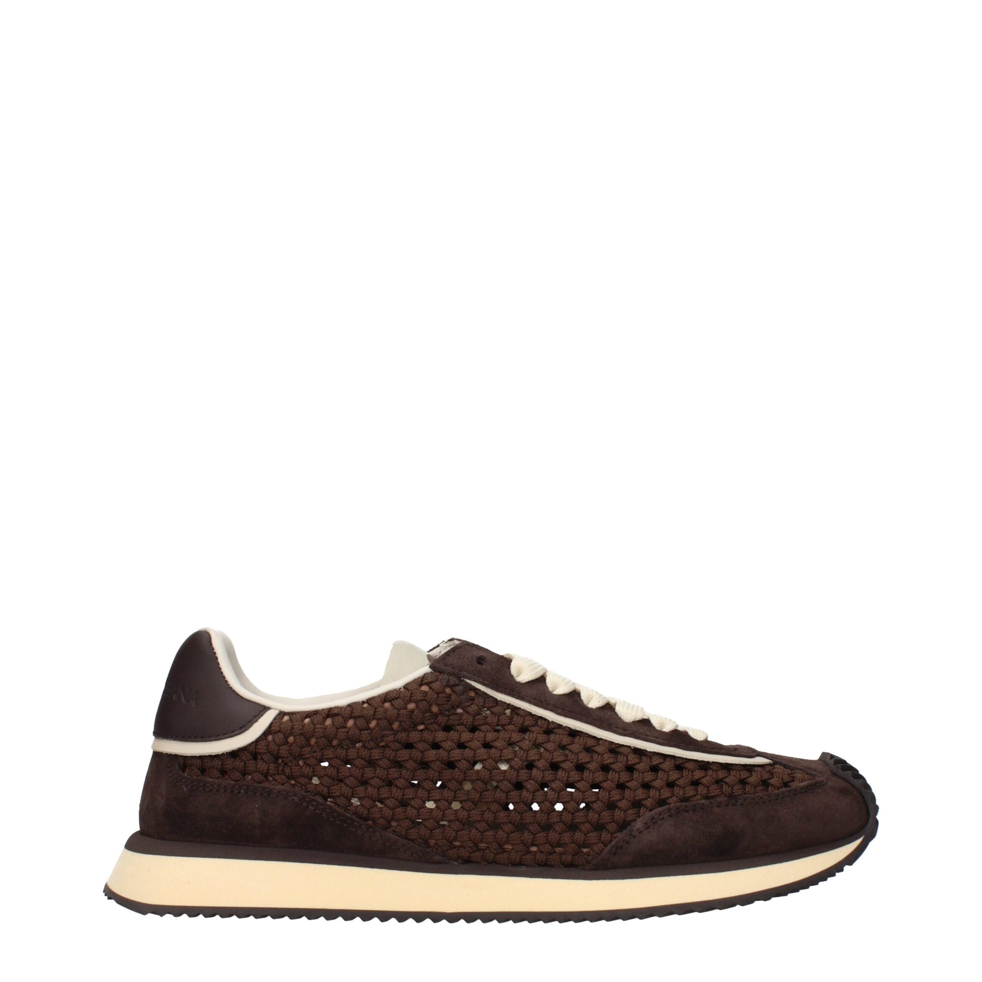 Dolce & Gabbana Brown Fabric Low Top Sneakers Curated Luxury Accessories by Orvyn