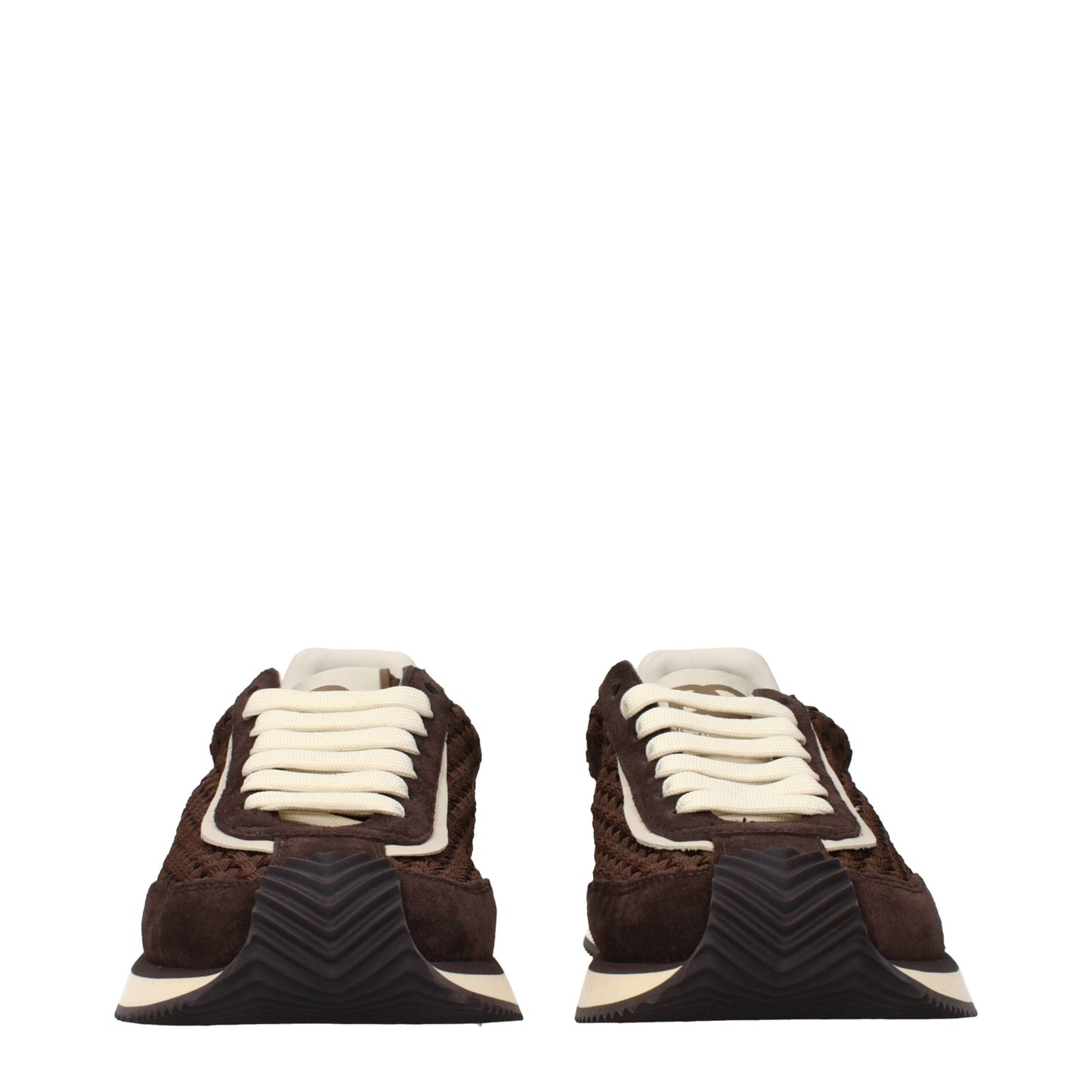 Dolce & Gabbana Brown Fabric Low Top Sneakers Curated Luxury Accessories by Orvyn