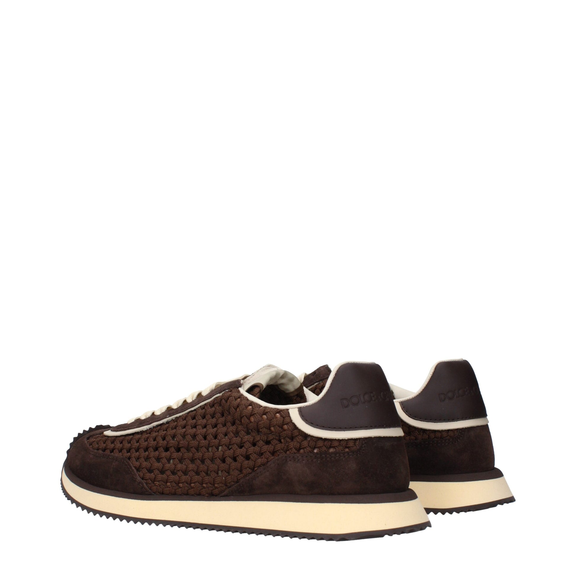 Dolce & Gabbana Brown Fabric Low Top Sneakers Curated Luxury Accessories by Orvyn