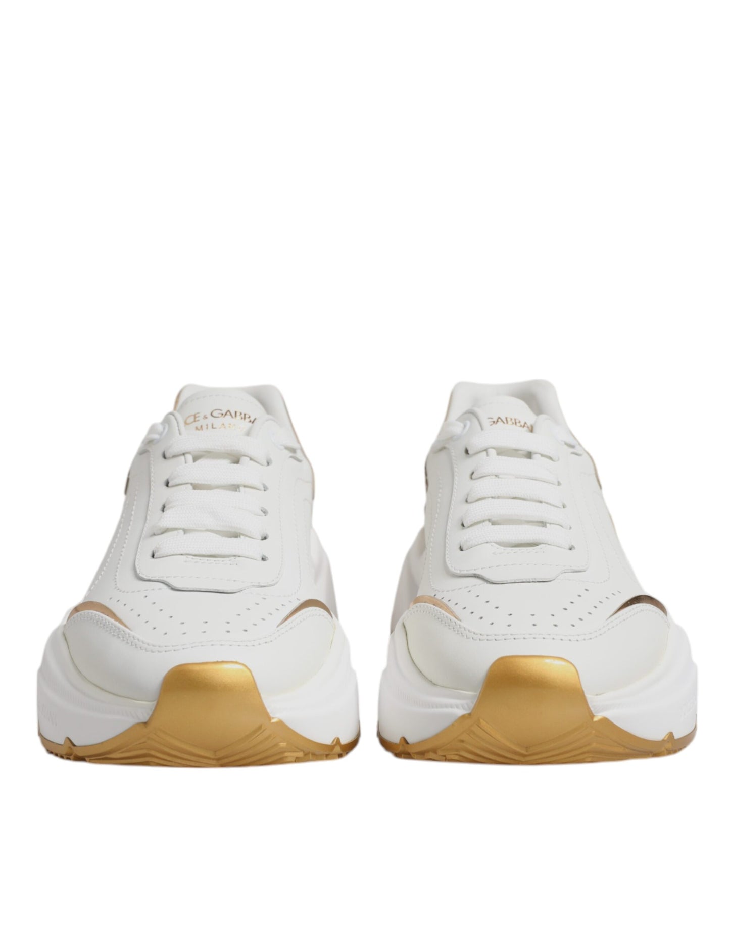 Dolce & Gabbana White Gold Daymaster Low Top Sneakers Shoes Curated Luxury Accessories by Orvyn
