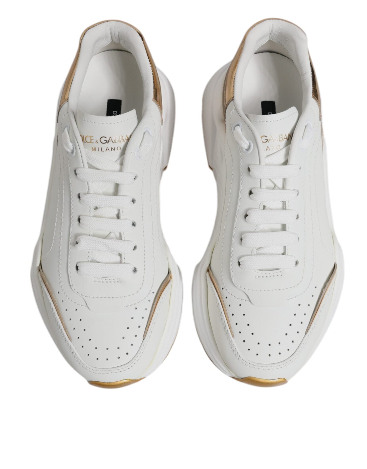 Dolce & Gabbana White Gold Daymaster Low Top Sneakers Shoes Curated Luxury Accessories by Orvyn