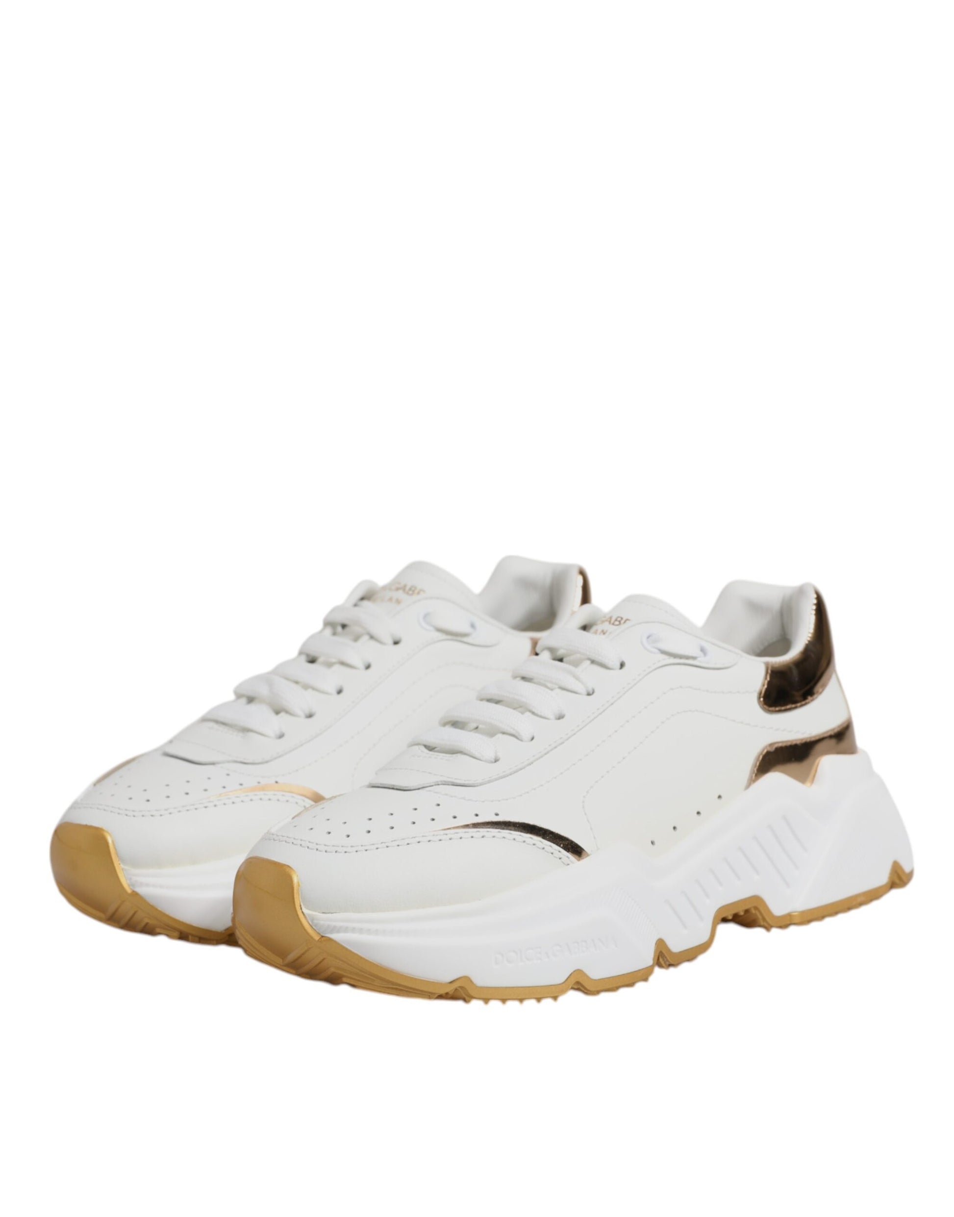 Dolce & Gabbana White Gold Daymaster Low Top Sneakers Shoes Curated Luxury Accessories by Orvyn