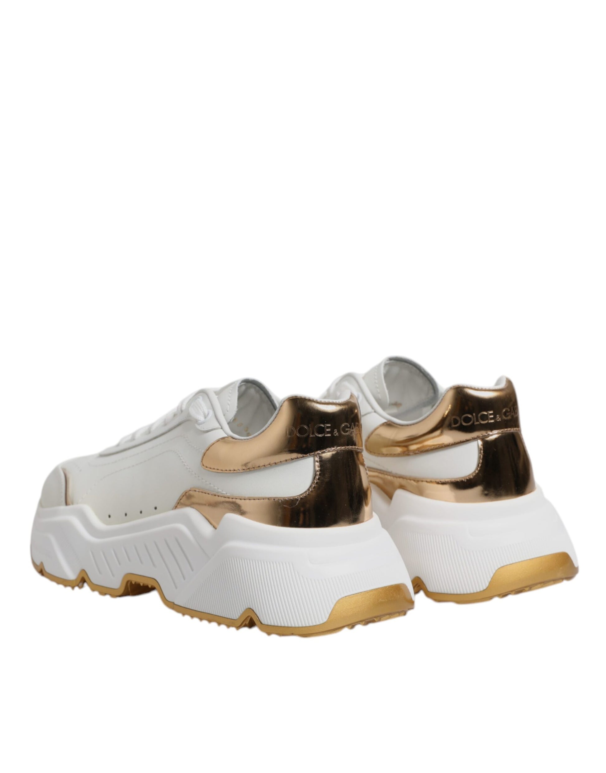 Dolce & Gabbana White Gold Daymaster Low Top Sneakers Shoes Curated Luxury Accessories by Orvyn