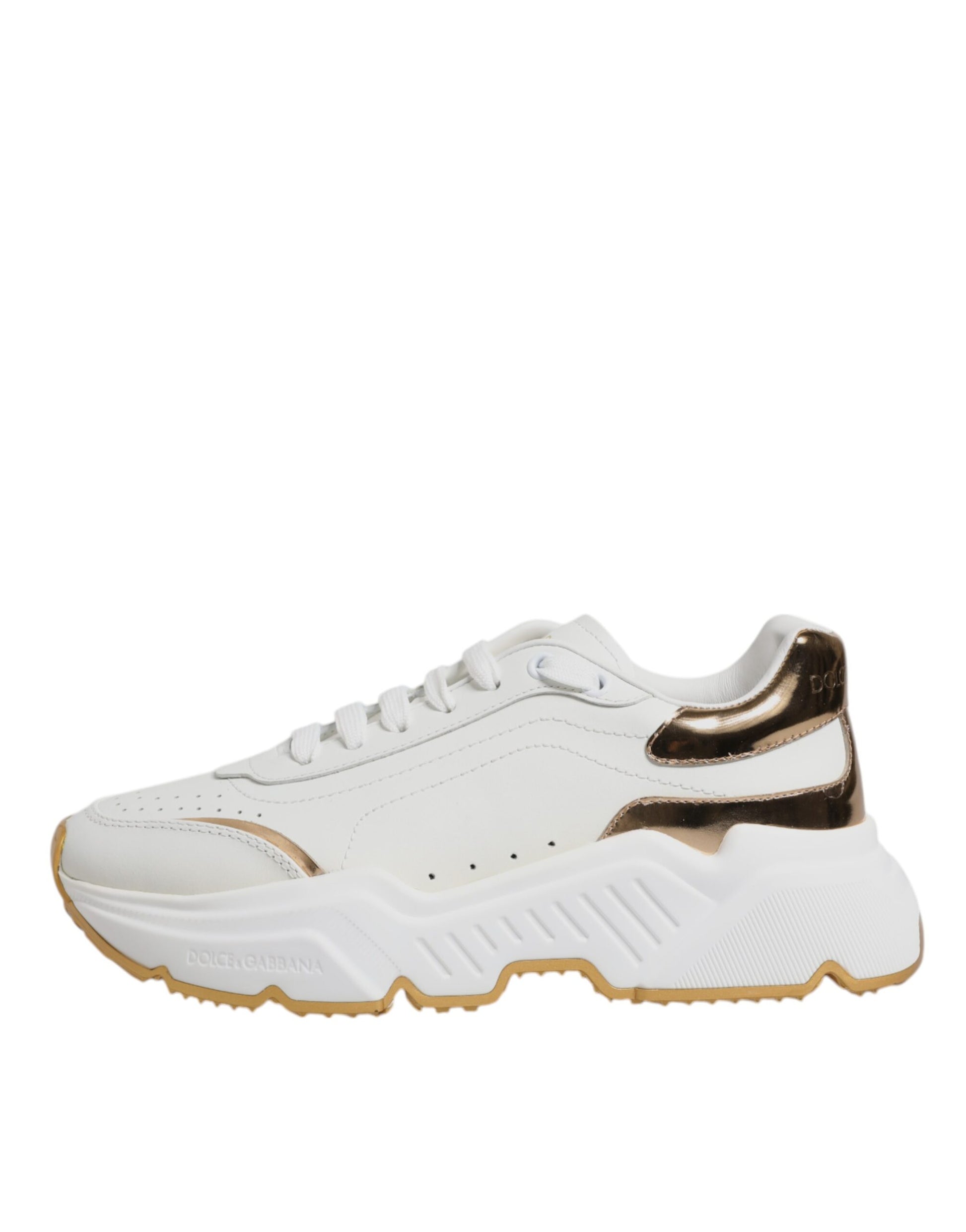 Dolce & Gabbana White Gold Daymaster Low Top Sneakers Shoes Curated Luxury Accessories by Orvyn