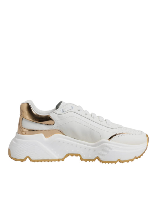 Dolce & Gabbana White Gold Daymaster Low Top Sneakers Shoes Curated Luxury Accessories by Orvyn