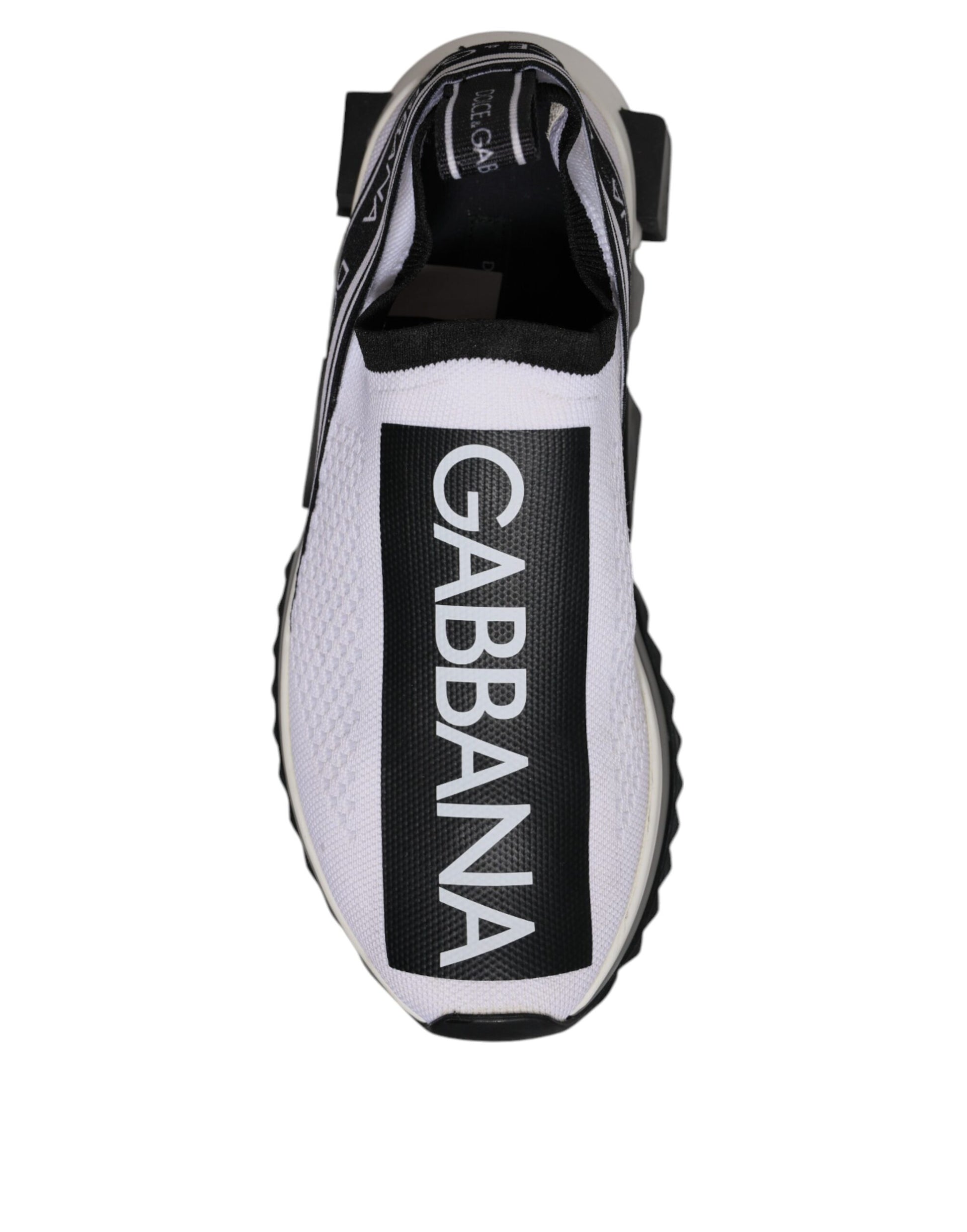 Dolce & Gabbana Black White Slip On Sorrento Sneakers Shoes Curated Luxury Accessories by Orvyn