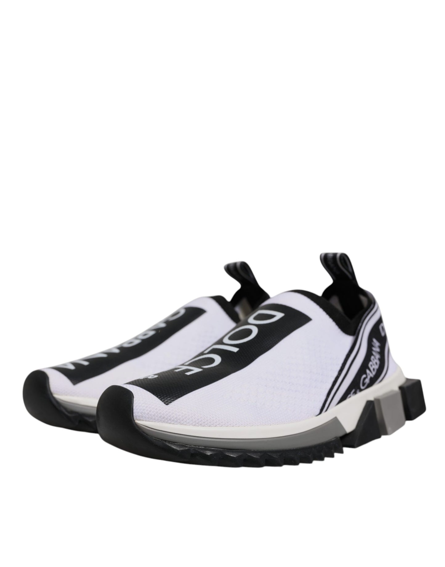 Dolce & Gabbana Black White Slip On Sorrento Sneakers Shoes Curated Luxury Accessories by Orvyn