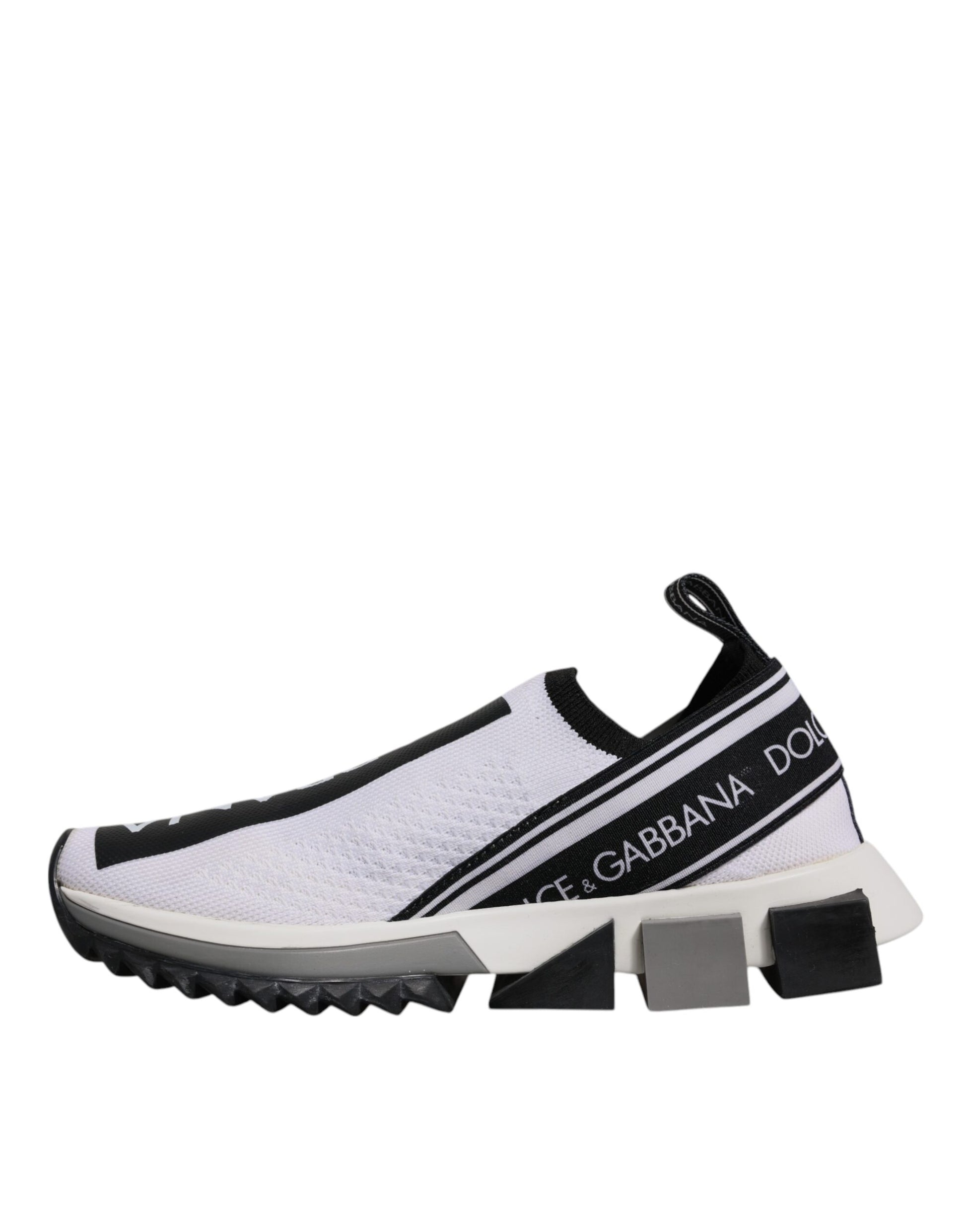 Dolce & Gabbana Black White Slip On Sorrento Sneakers Shoes Curated Luxury Accessories by Orvyn
