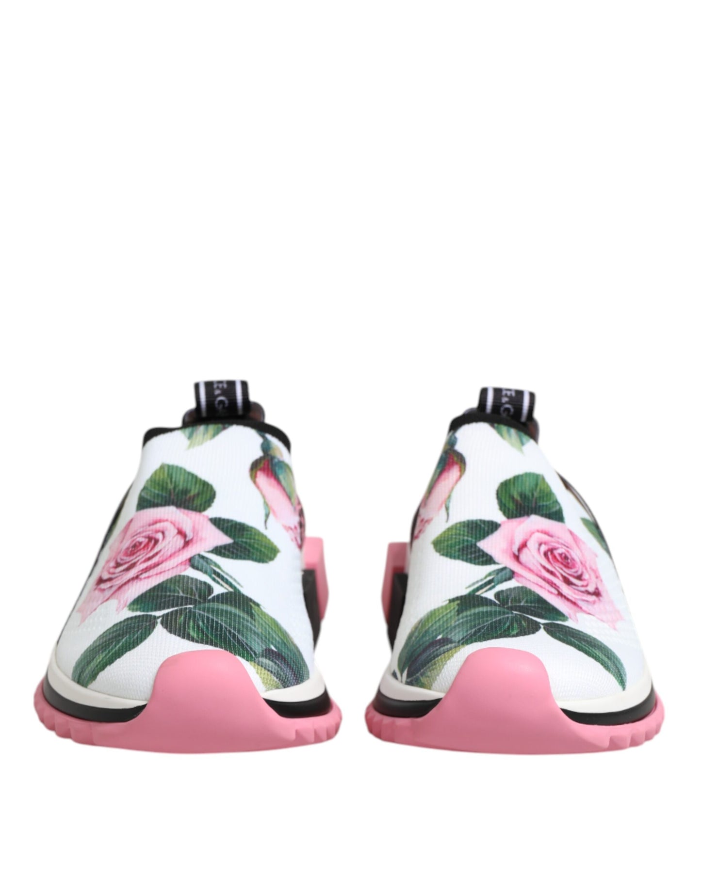Dolce & Gabbana White Rose Print Sorrento Sneakers Shoes Curated Luxury Accessories by Orvyn