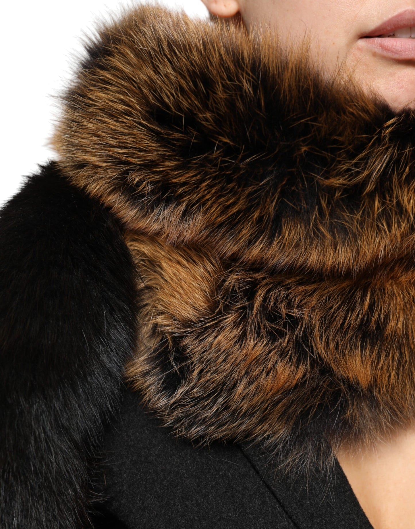 Dolce & Gabbana Brown Red Fox Fur Neck Cashmere Warmer Scarf Curated Luxury Accessories by Orvyn