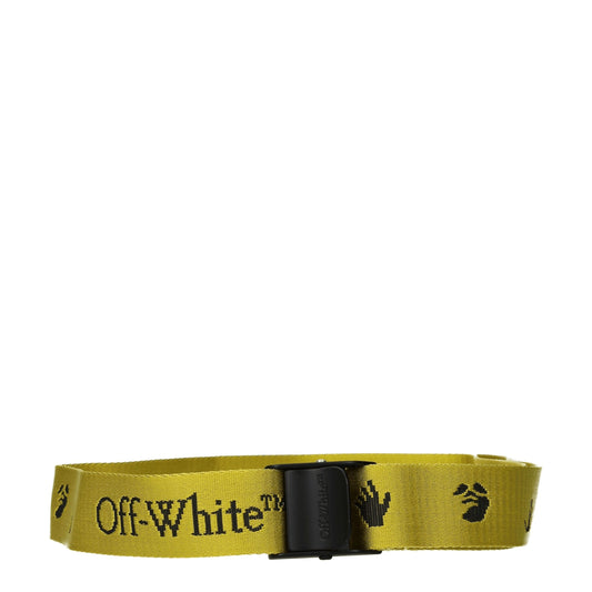 Off-White Yellow Fabric Regular Belt Curated Luxury Accessories by Orvyn