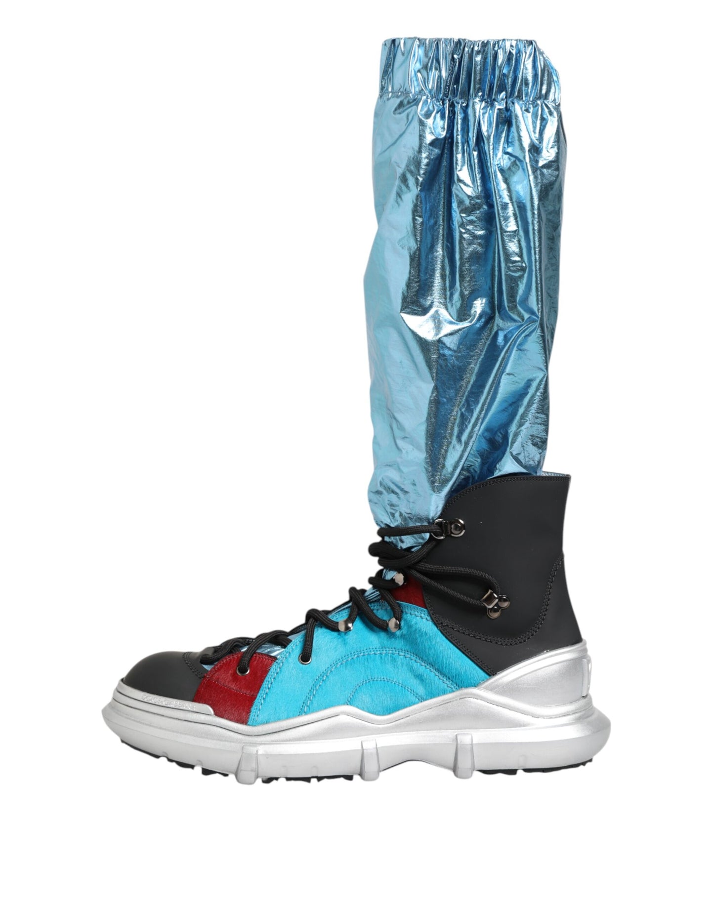 Dolce & Gabbana Blue Lace Up Over The Knee Socks Men Boots Shoes Curated Luxury Accessories by Orvyn