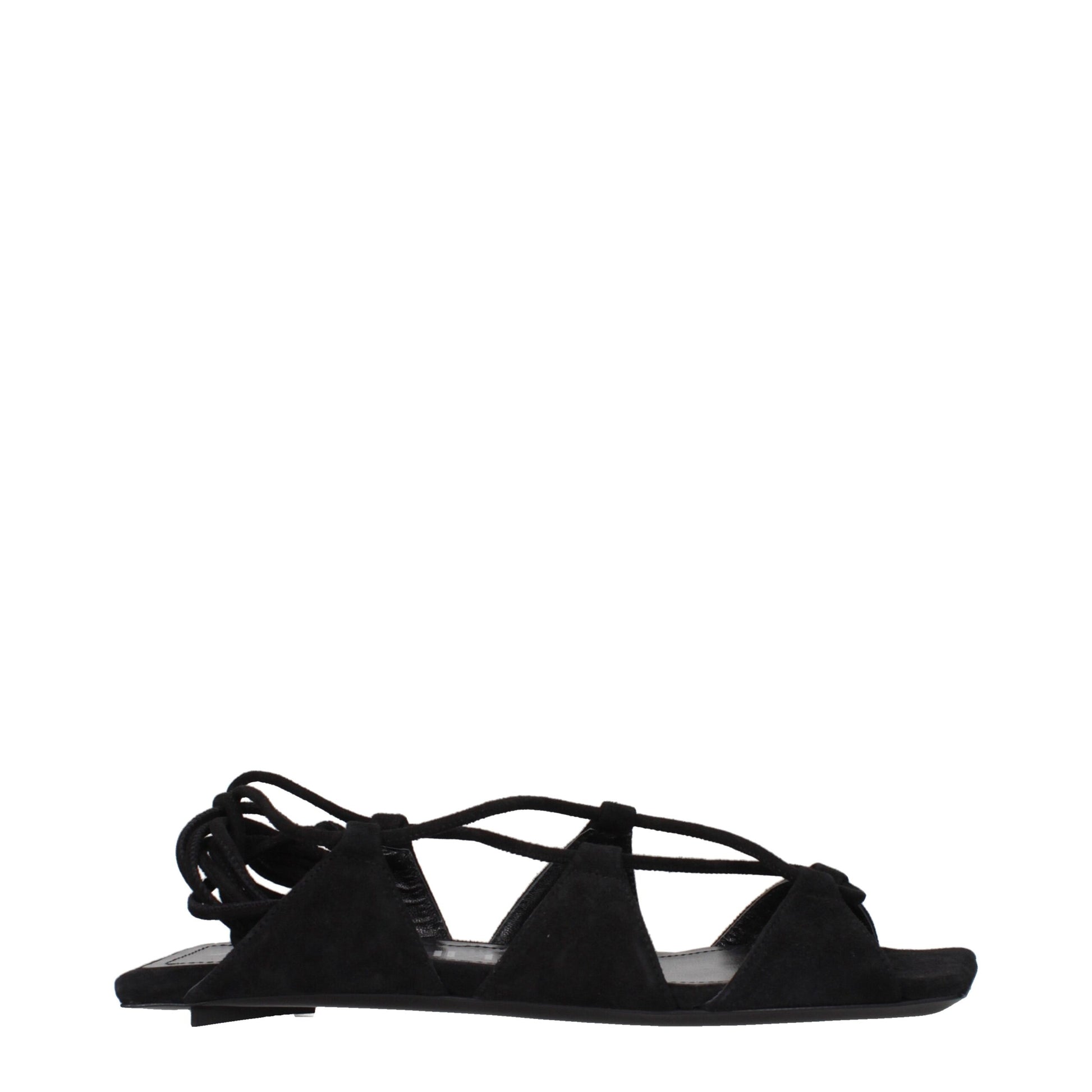 The Attico Black Leather Flat Sandals Curated Luxury Accessories by Orvyn