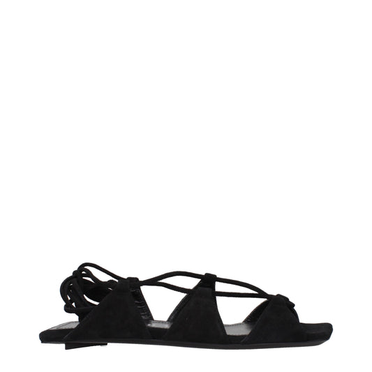 The Attico Black Leather Flat Sandals Curated Luxury Accessories by Orvyn