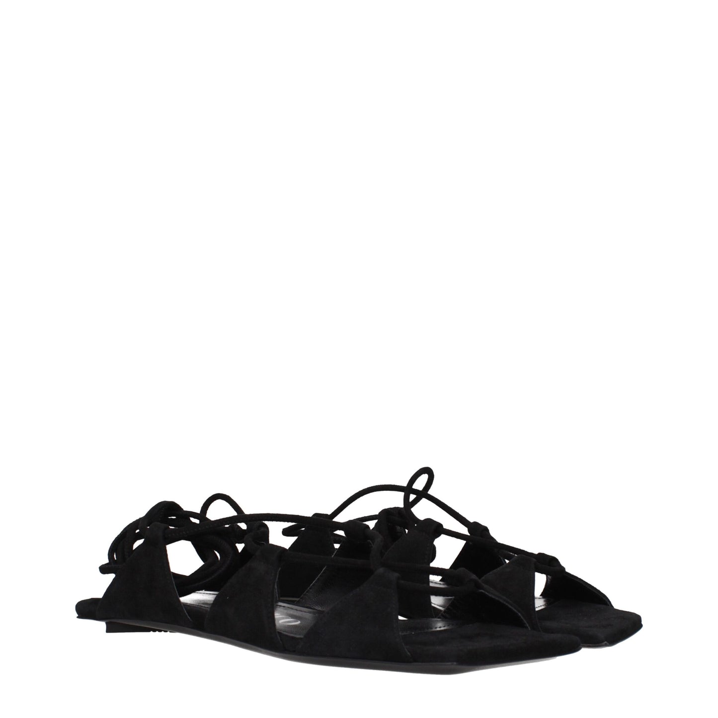 The Attico Black Leather Flat Sandals Curated Luxury Accessories by Orvyn