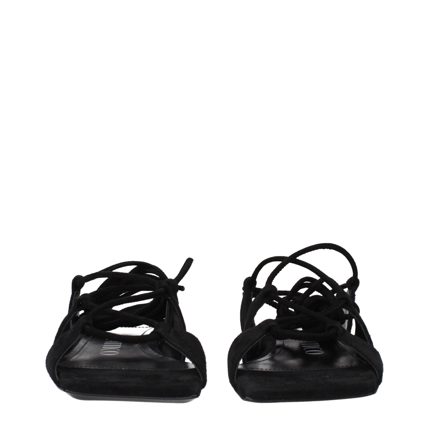 The Attico Black Leather Flat Sandals Curated Luxury Accessories by Orvyn