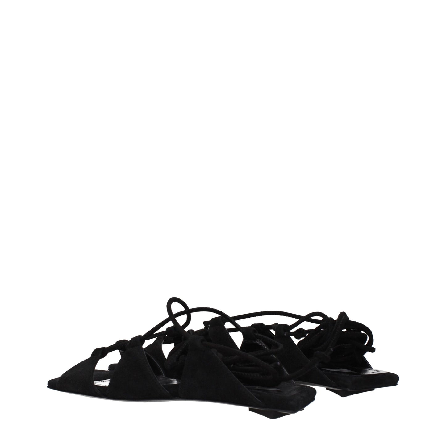 The Attico Black Leather Flat Sandals Curated Luxury Accessories by Orvyn