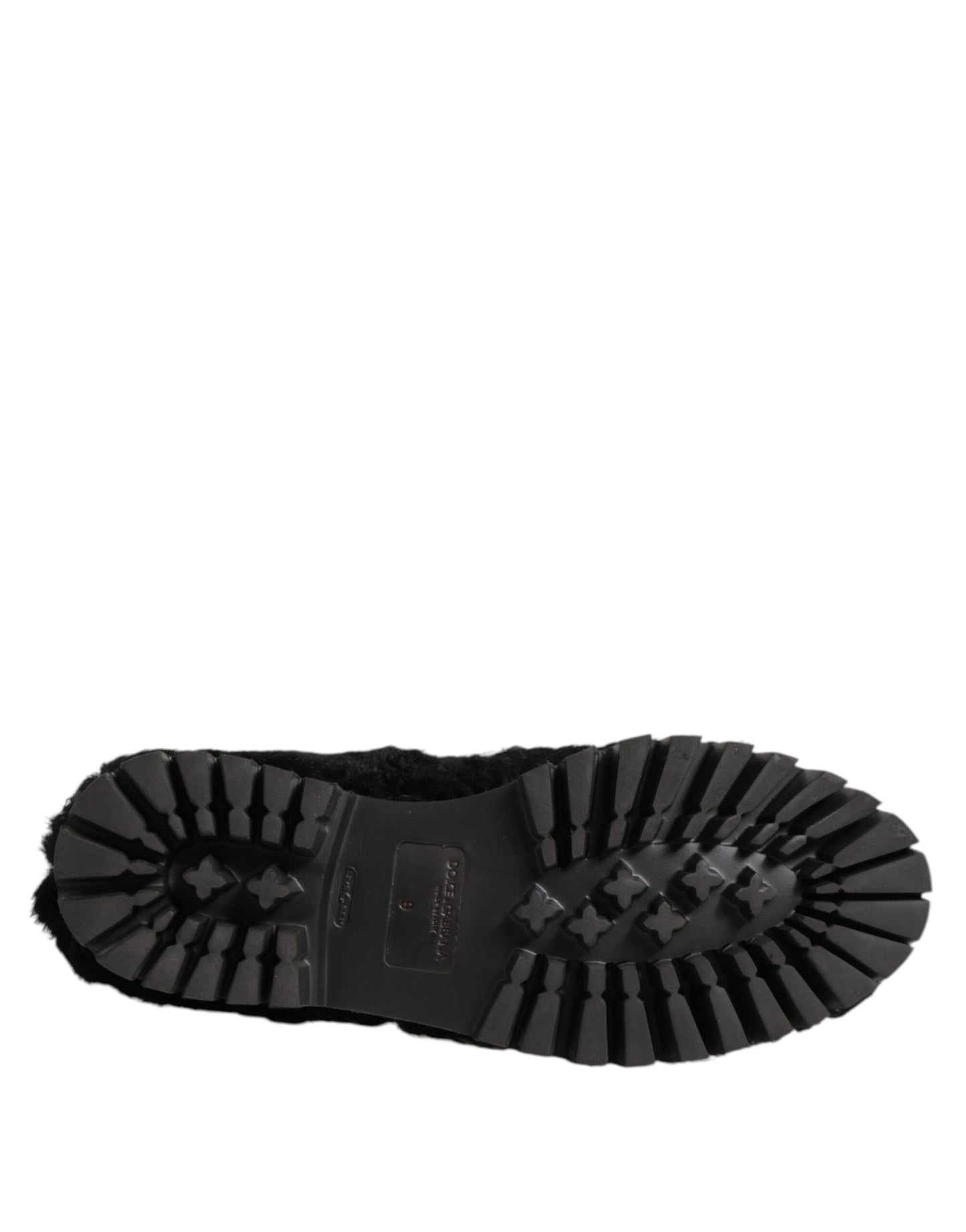 Dolce & Gabbana Dress Black Fur Leather Slippers Men Shoes Curated Luxury Accessories by Orvyn