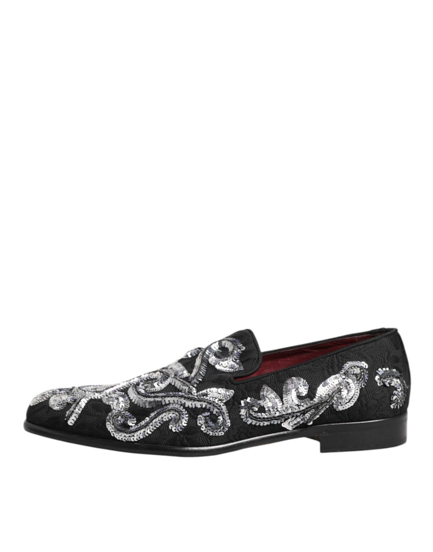 Dolce & Gabbana Black Silver Sequined Loafers Men Dress Shoes Curated Luxury Accessories by Orvyn
