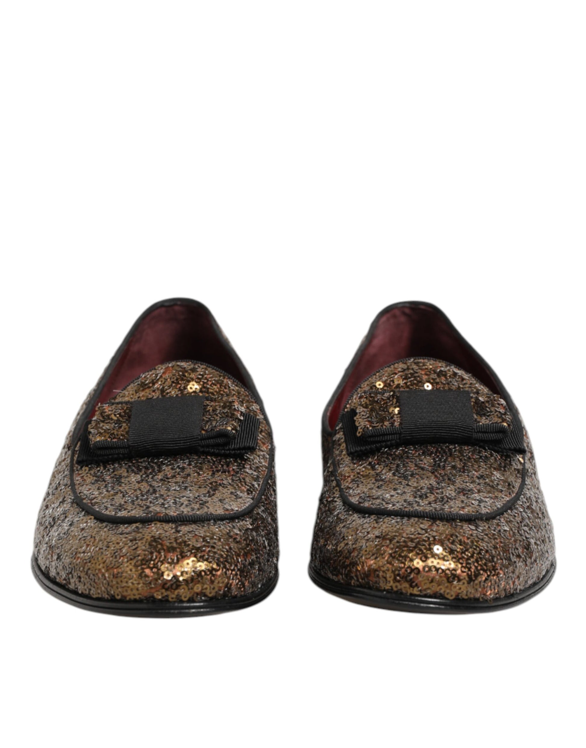 Dolce & Gabbana Gold Sequined Slip On Loafers Men Dress Shoes Curated Luxury Accessories by Orvyn