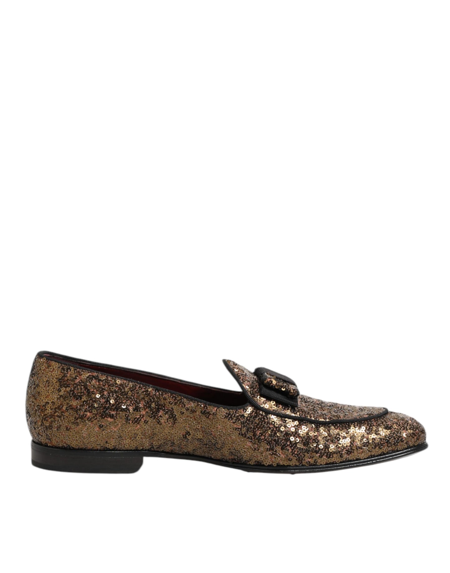 Dolce & Gabbana Gold Sequined Slip On Loafers Men Dress Shoes Curated Luxury Accessories by Orvyn