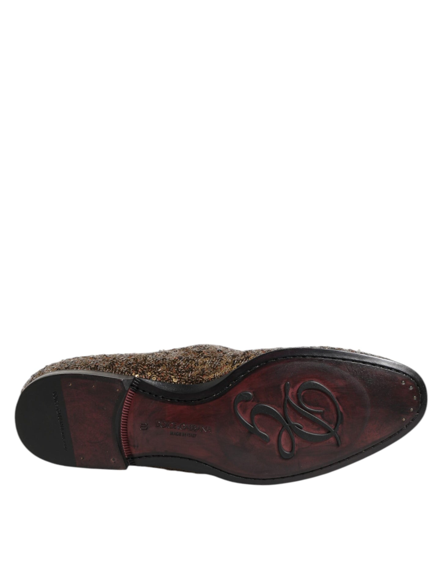 Dolce & Gabbana Gold Sequined Slip On Loafers Men Dress Shoes Curated Luxury Accessories by Orvyn