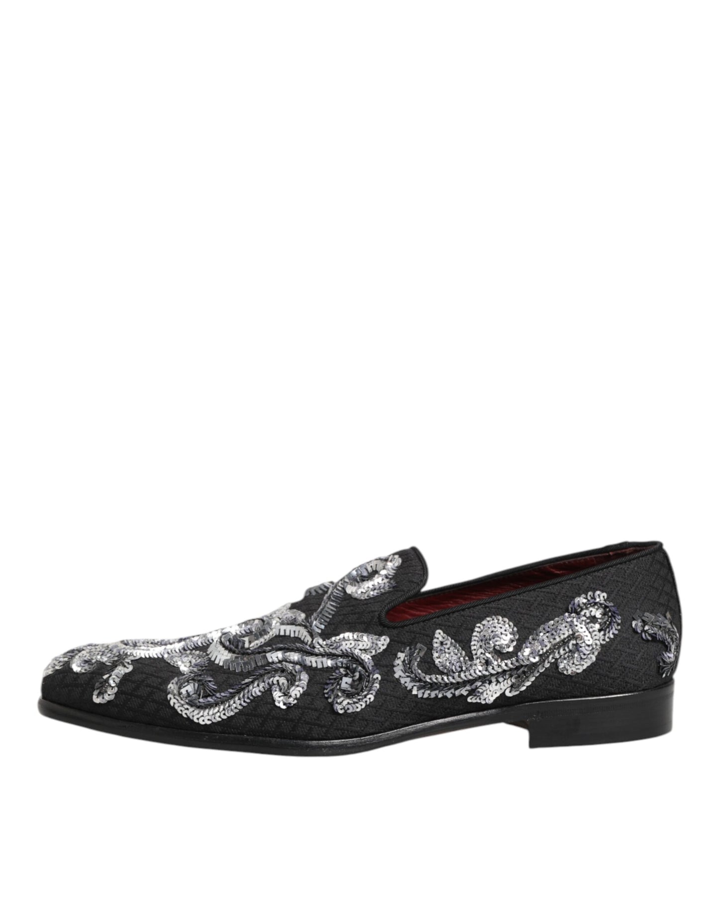 Dolce & Gabbana Black Silver Sequined Loafers Men Dress Shoes Curated Luxury Accessories by Orvyn