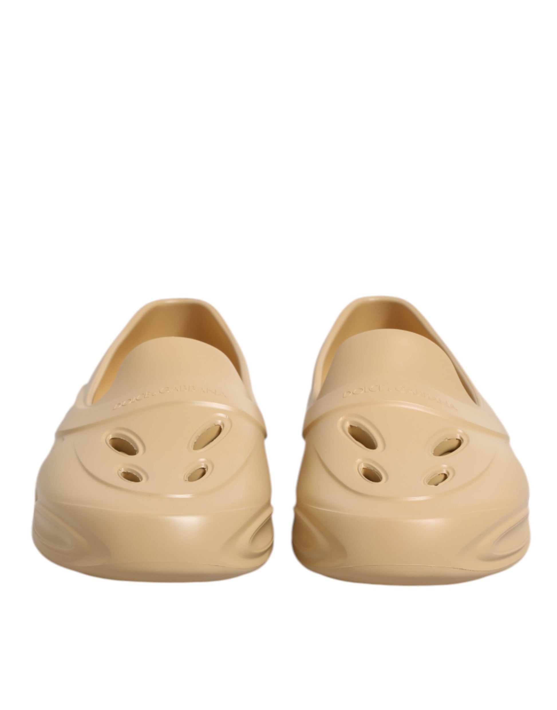 Dolce & Gabbana Beige Rubber Slides Low Top Sneakers Shoes Curated Luxury Accessories by Orvyn