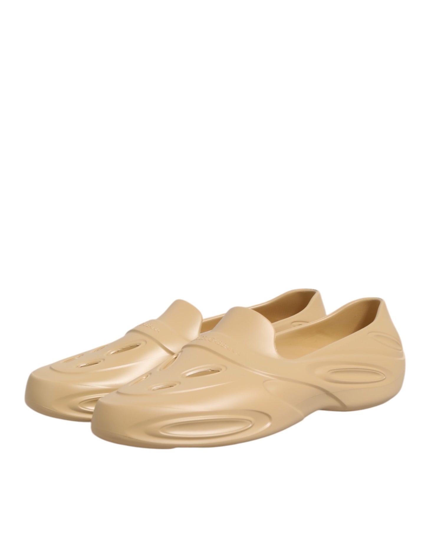 Dolce & Gabbana Beige Rubber Slides Low Top Sneakers Shoes Curated Luxury Accessories by Orvyn