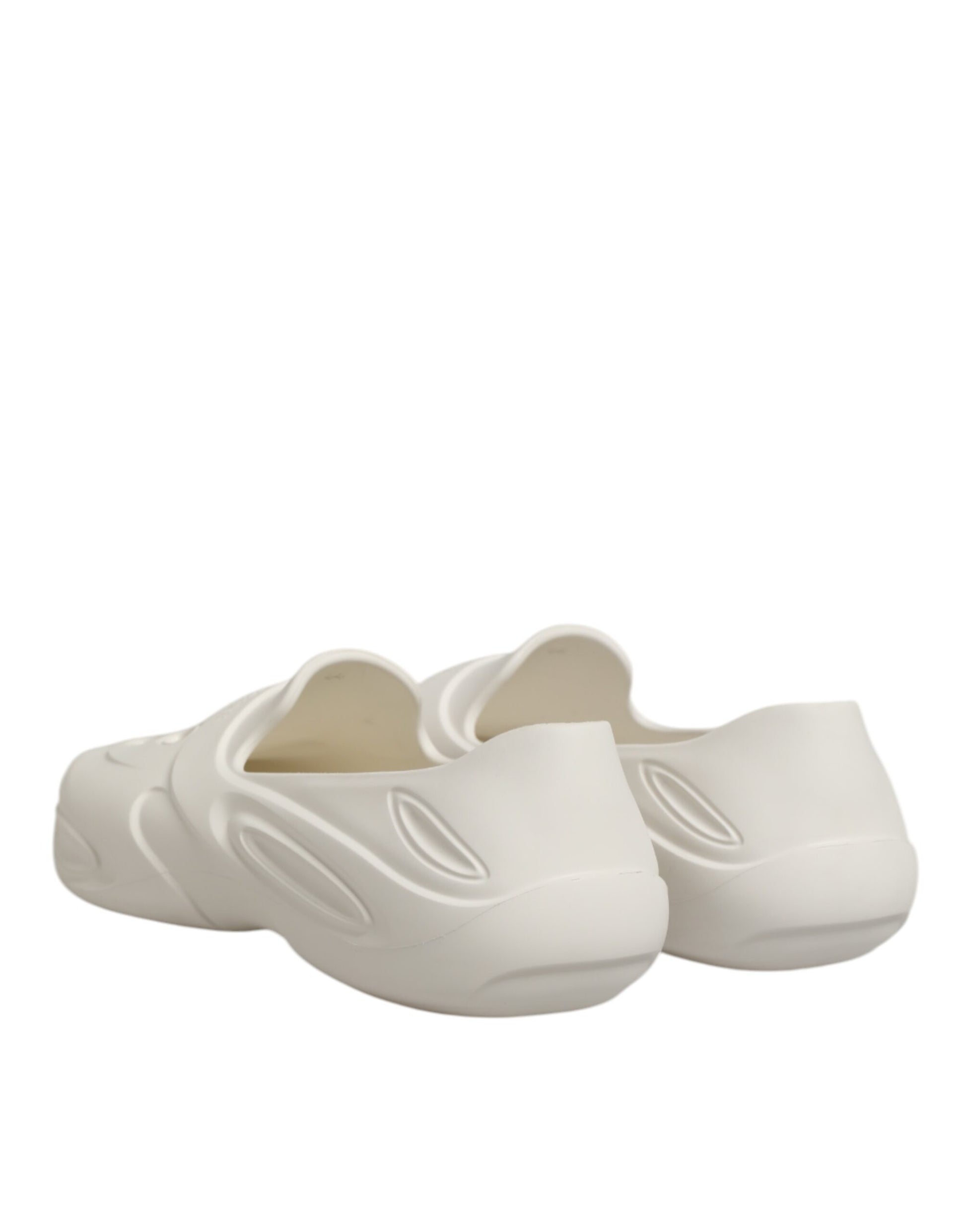 Dolce & Gabbana White Rubber Slides Low Top Sneakers Shoes Curated Luxury Accessories by Orvyn