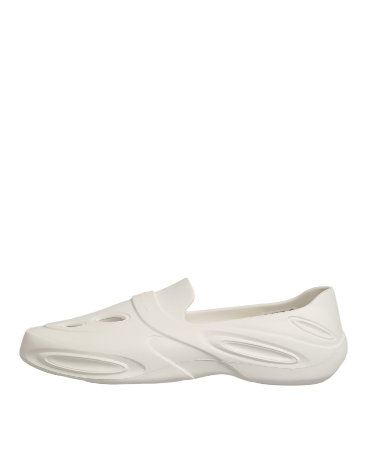 Dolce & Gabbana White Rubber Slides Low Top Sneakers Shoes Curated Luxury Accessories by Orvyn