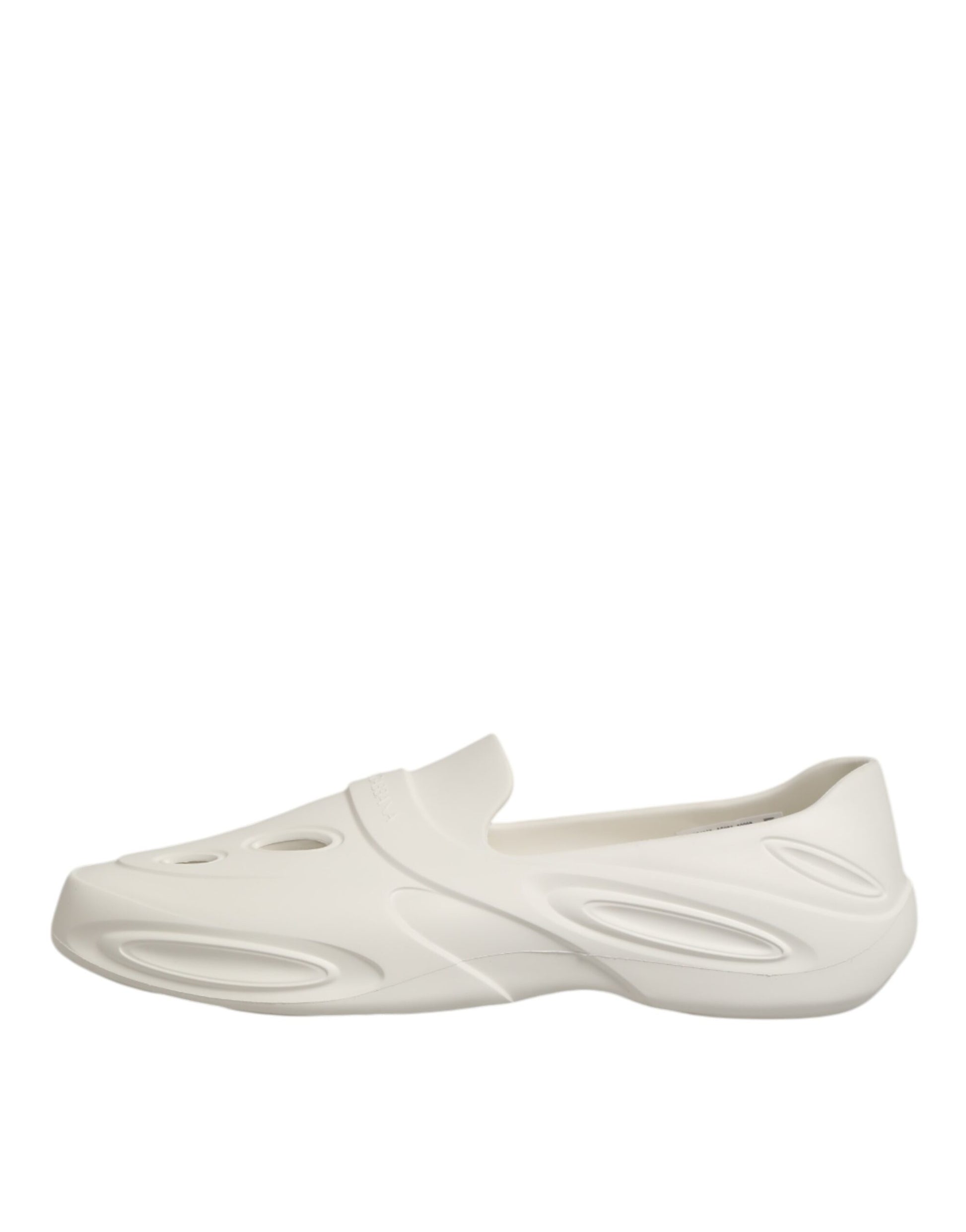 Dolce & Gabbana White Rubber Slides Low Top Sneakers Shoes Curated Luxury Accessories by Orvyn