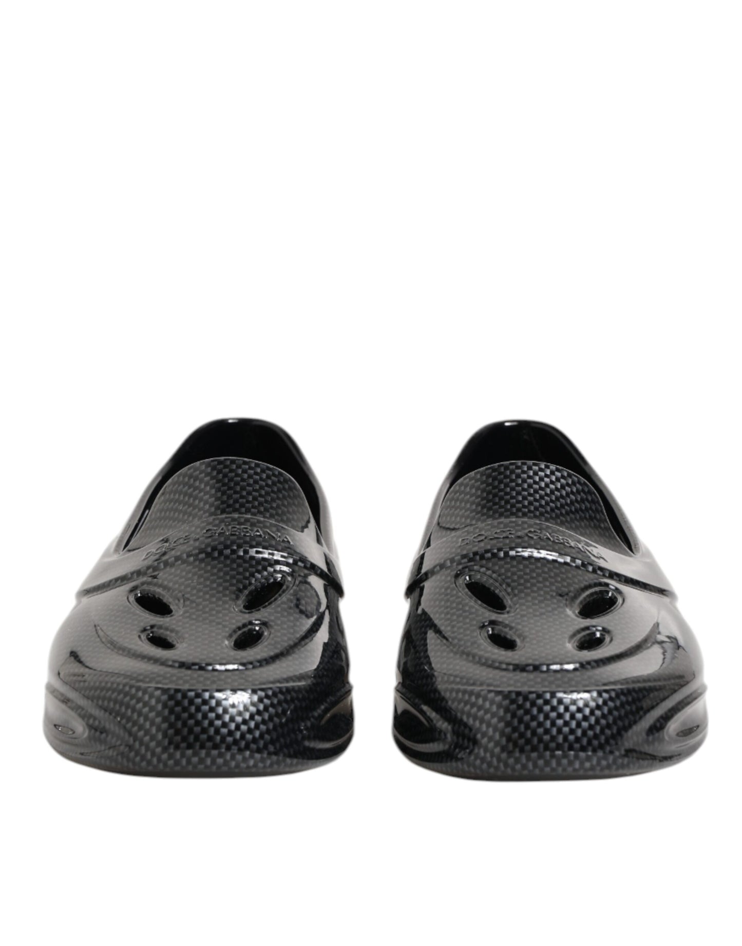 Dolce & Gabbana Black Rubber Slides Low Top Sneakers Shoes Curated Luxury Accessories by Orvyn