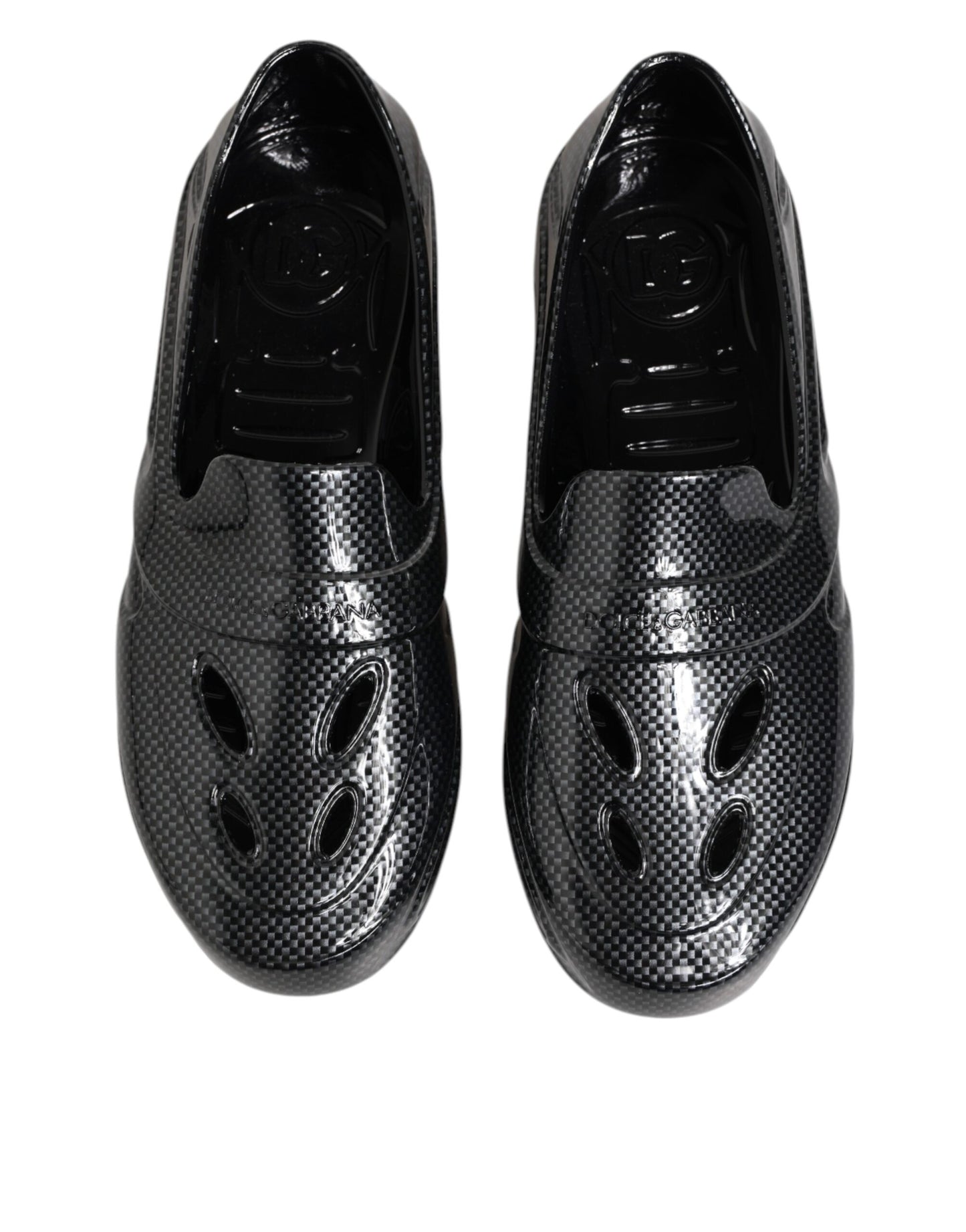 Dolce & Gabbana Black Rubber Slides Low Top Sneakers Shoes Curated Luxury Accessories by Orvyn