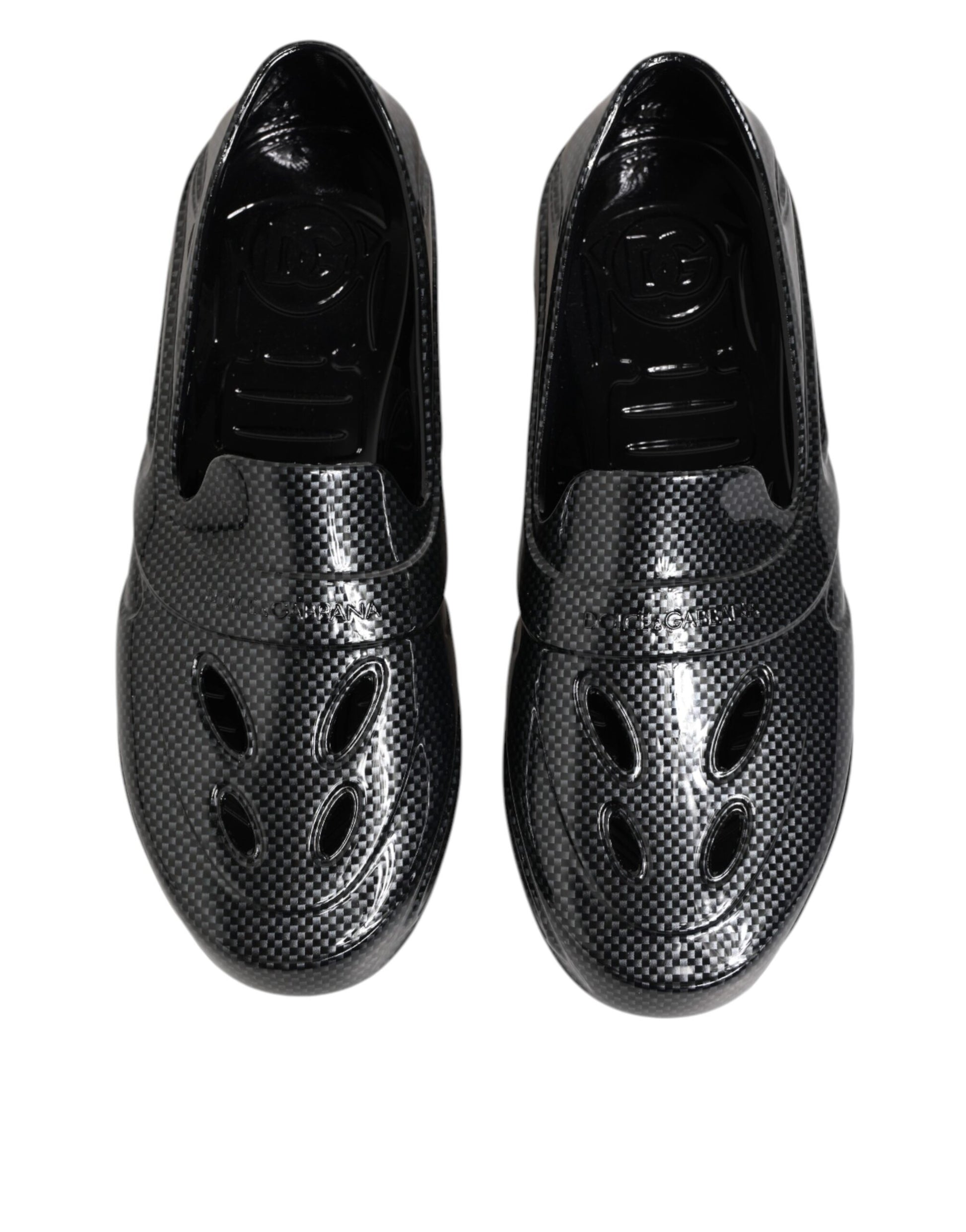Dolce & Gabbana Black Rubber Slides Low Top Sneakers Shoes Curated Luxury Accessories by Orvyn