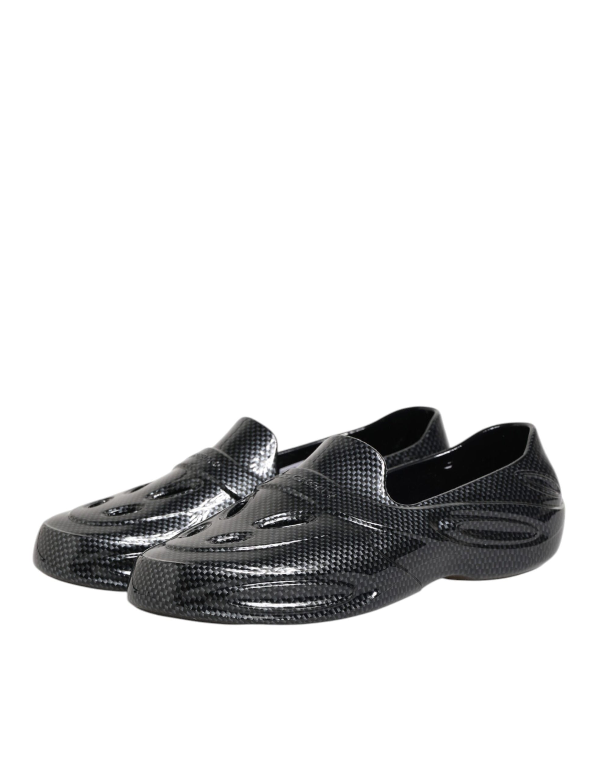 Dolce & Gabbana Black Rubber Slides Low Top Sneakers Shoes Curated Luxury Accessories by Orvyn