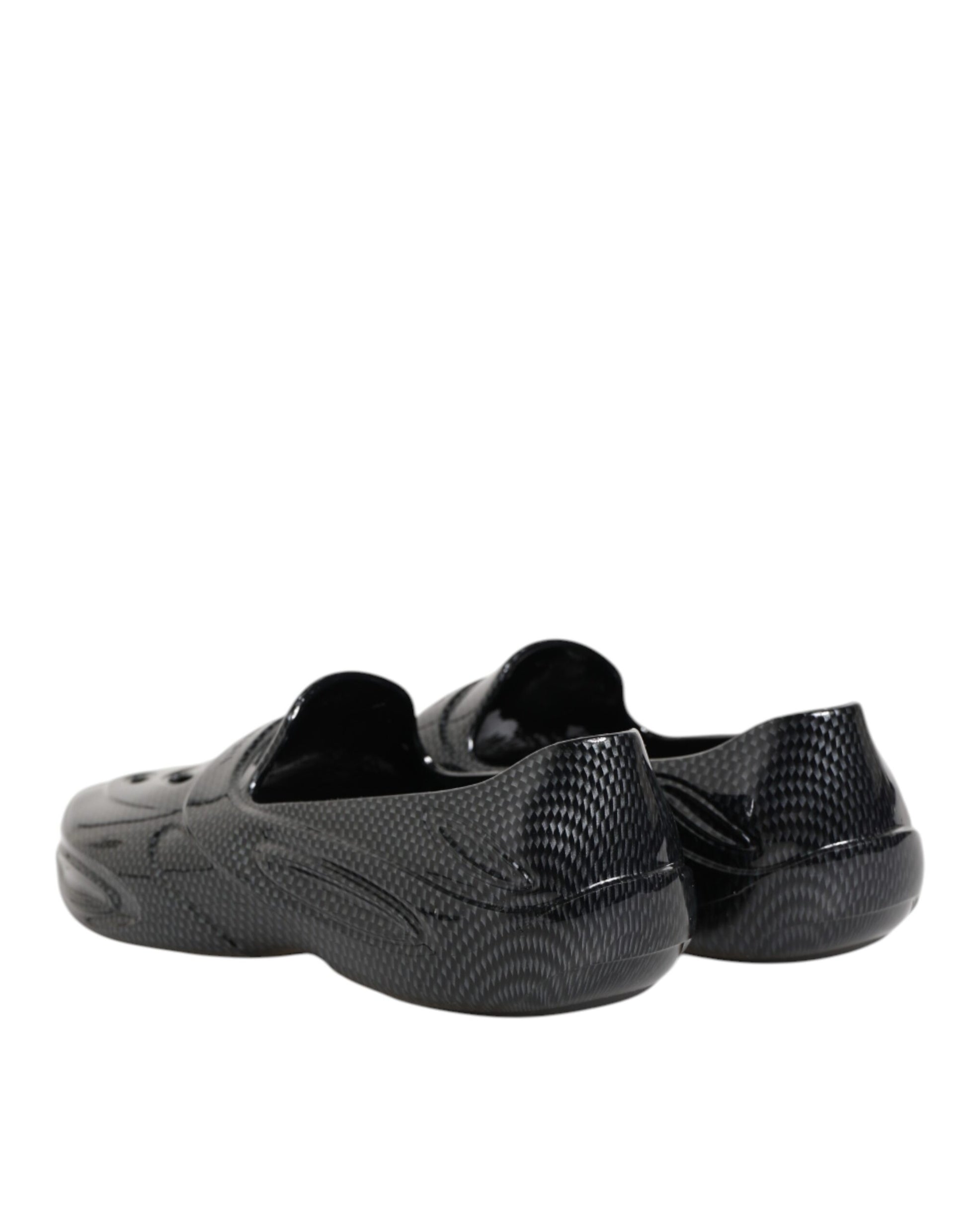 Dolce & Gabbana Black Rubber Slides Low Top Sneakers Shoes Curated Luxury Accessories by Orvyn