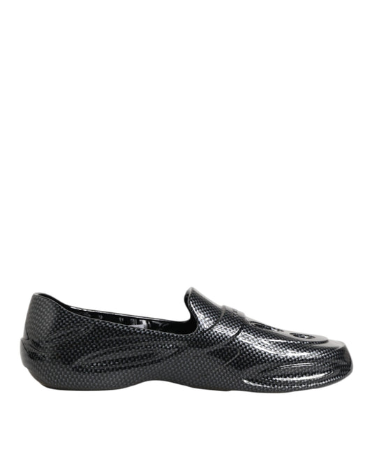 Dolce & Gabbana Black Rubber Slides Low Top Sneakers Shoes Curated Luxury Accessories by Orvyn