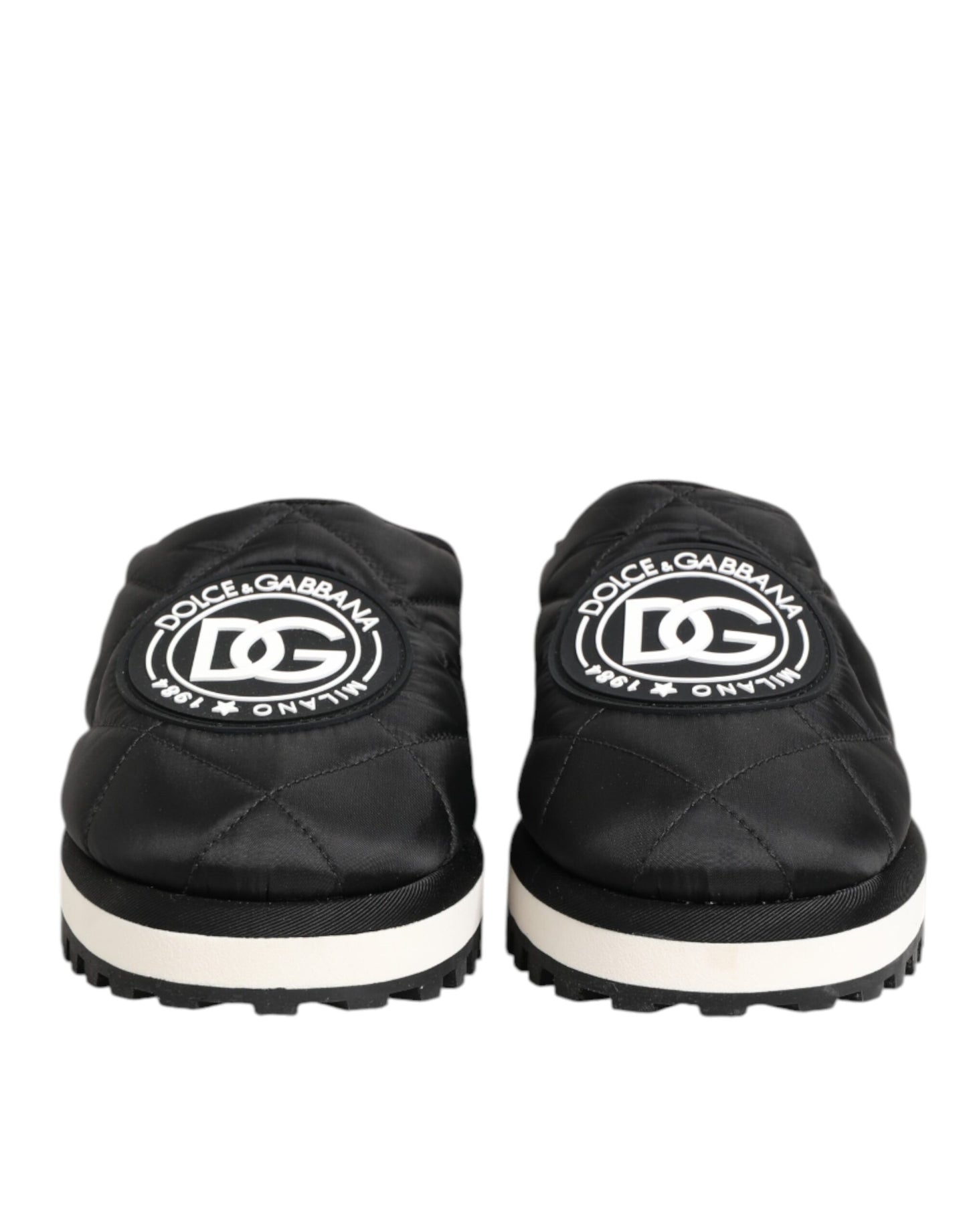 Dolce & Gabbana Black Nylon Low Top Slip On Sneaker Shoes Curated Luxury Accessories by Orvyn