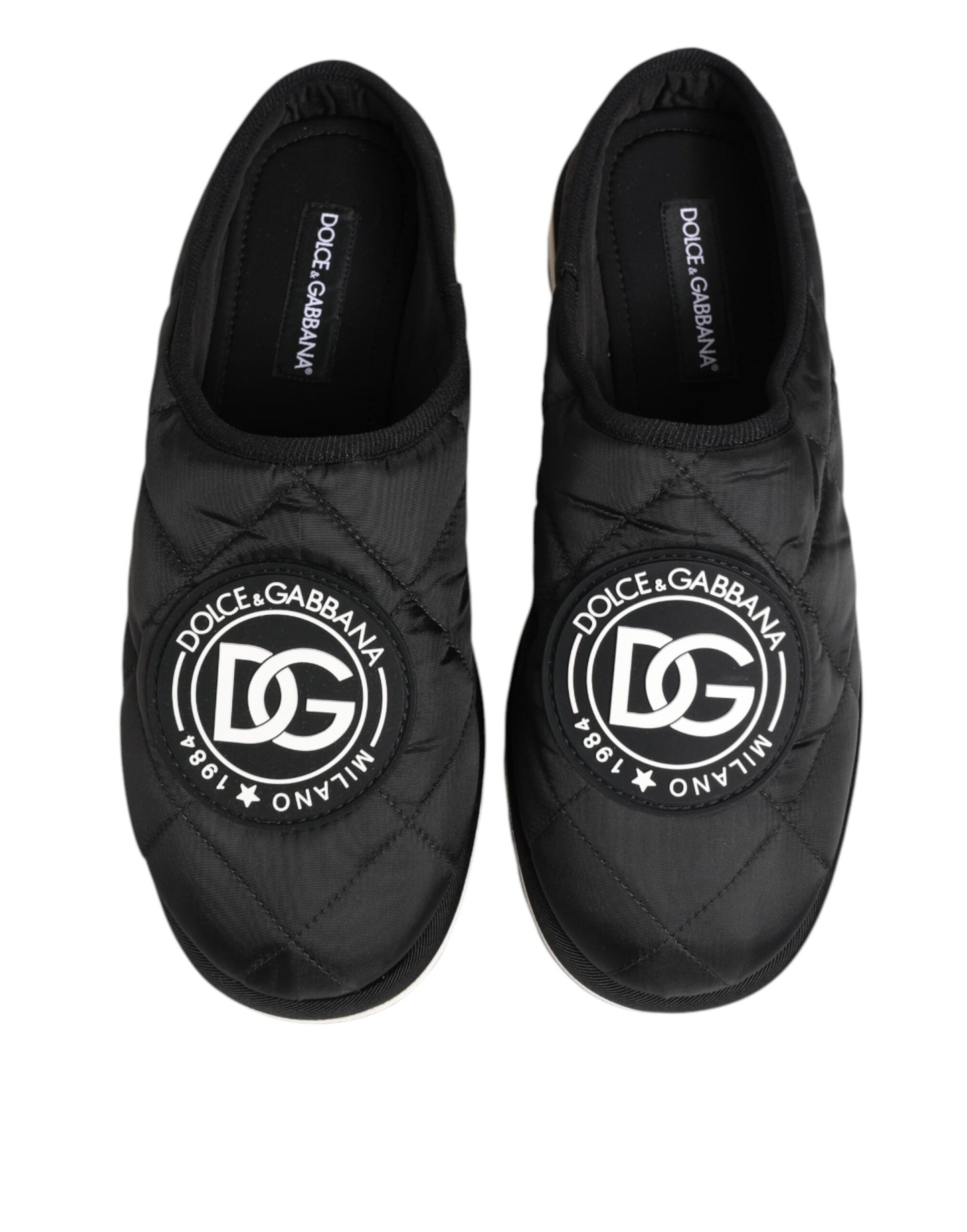 Dolce & Gabbana Black Nylon Low Top Slip On Sneaker Shoes Curated Luxury Accessories by Orvyn